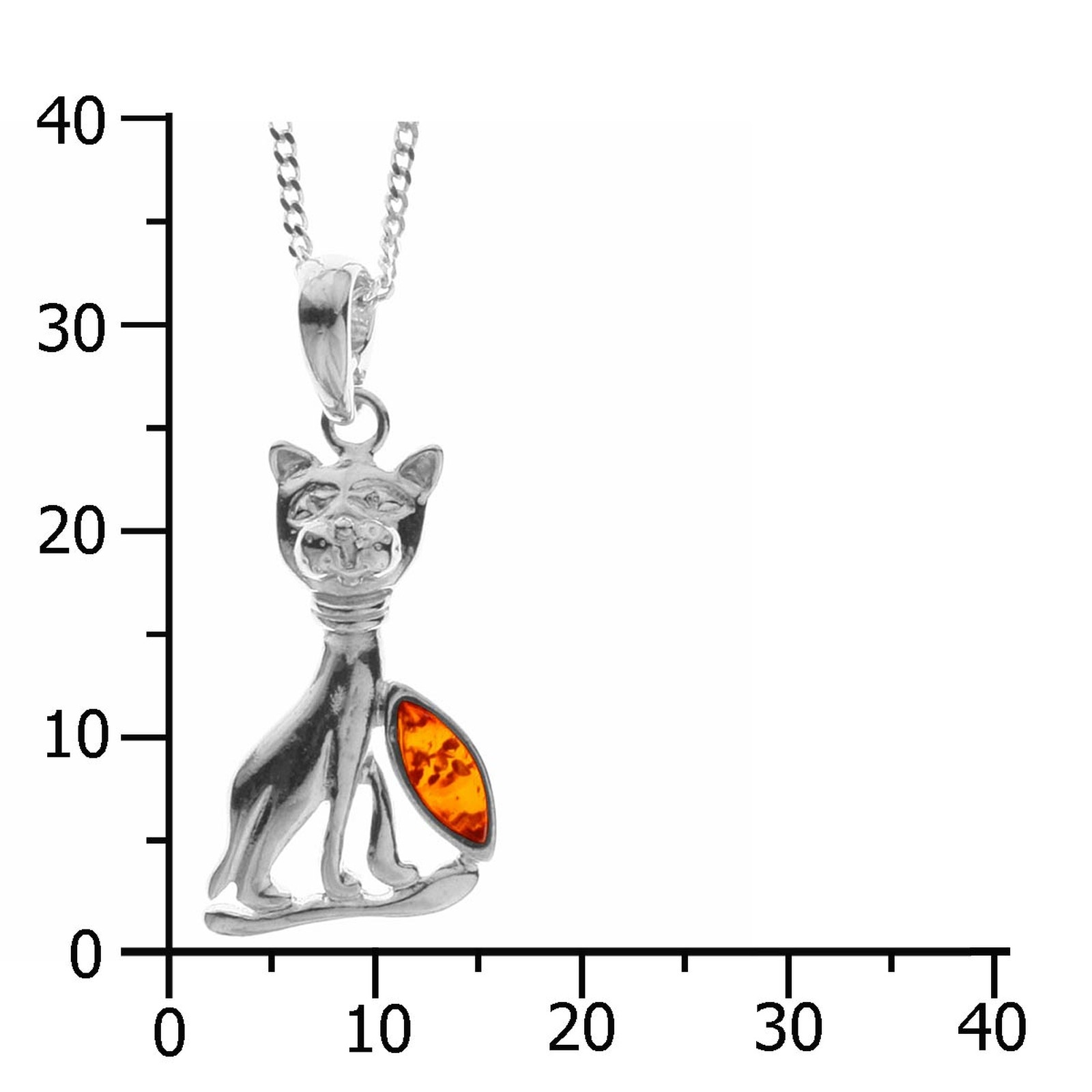 OSTSEE-SCHMUCK Kette mit Anhänger »- Katze - Silber 925/000 - Bernstein«