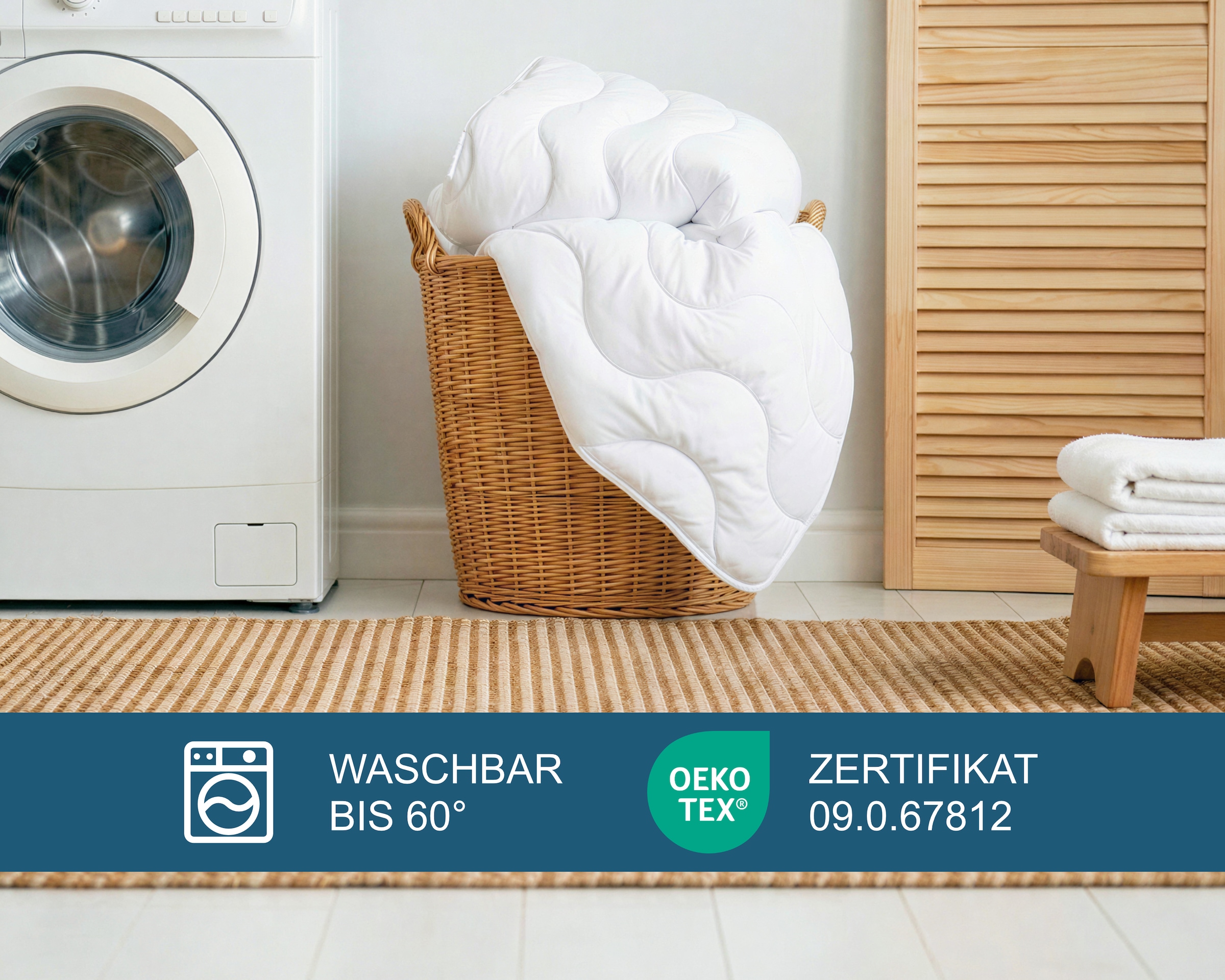 OTTO home Microfaserbettdecke + Microfaserkissen »Mailo, Bettdecke 135x200 cm, 155x220 cm« 2-tlg., Set mit Kissen 80x80 cm, Sommer, Winter