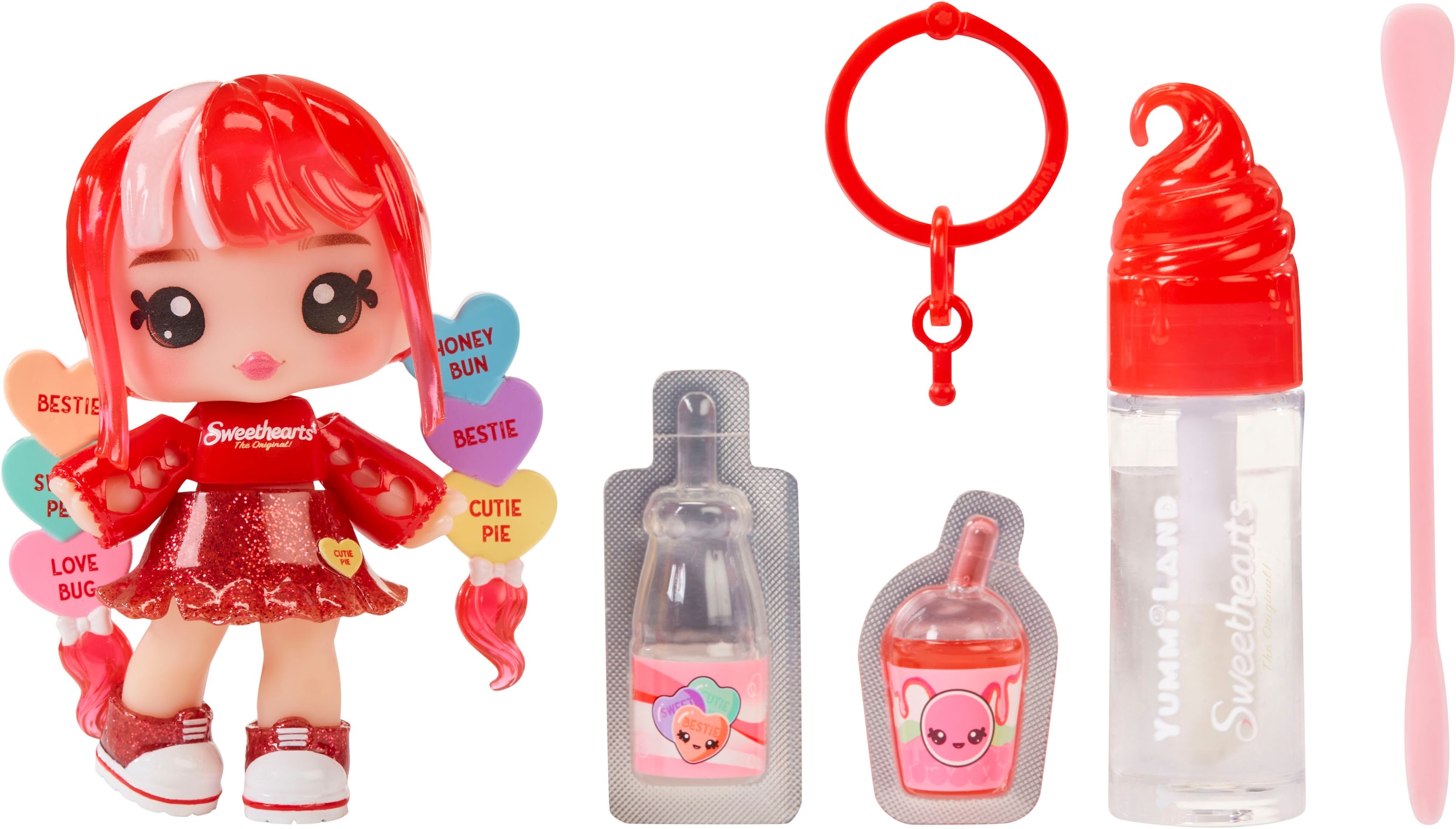 Minipuppe »Yummiland Sweet Lip Gloss-Ruby Hearts«, inklusive Schlüsselanhänger