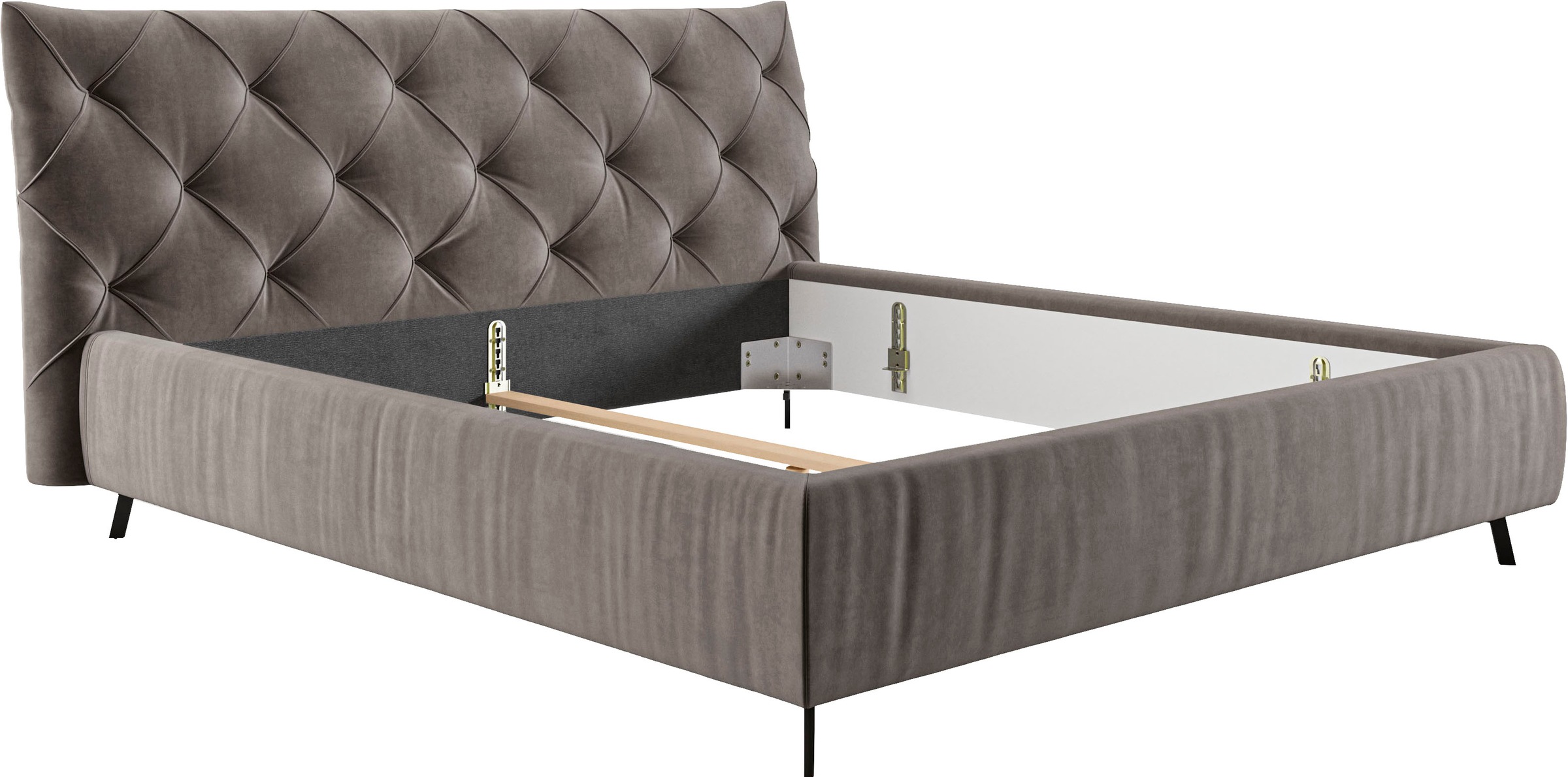 Leonique Polsterbett »Elloree, in 4 Breiten bis 200cm, auch in Leder« Kopfteilhöhe 105 cm, belastbar bis 280 kg, auch in Überlänge 220cm