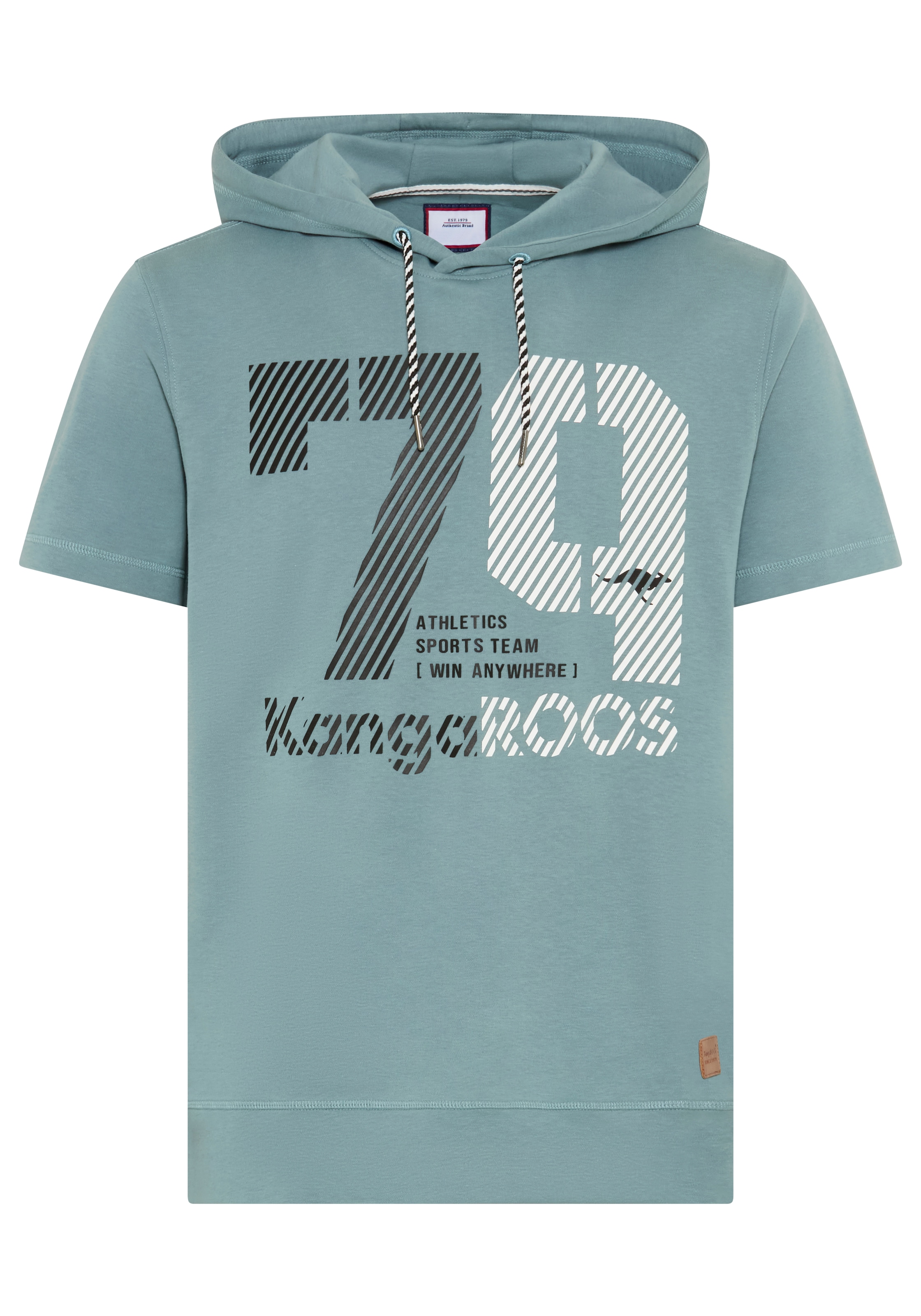 KangaROOS Kapuzenshirt mit Kapuze und angesetztem Bündchen, Halbarm-Design