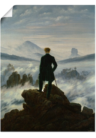 Artland Wandbild »Der Wanderer über dem Nebelmeer. Um 1818«, Mann, (1 St.), als... kaufen