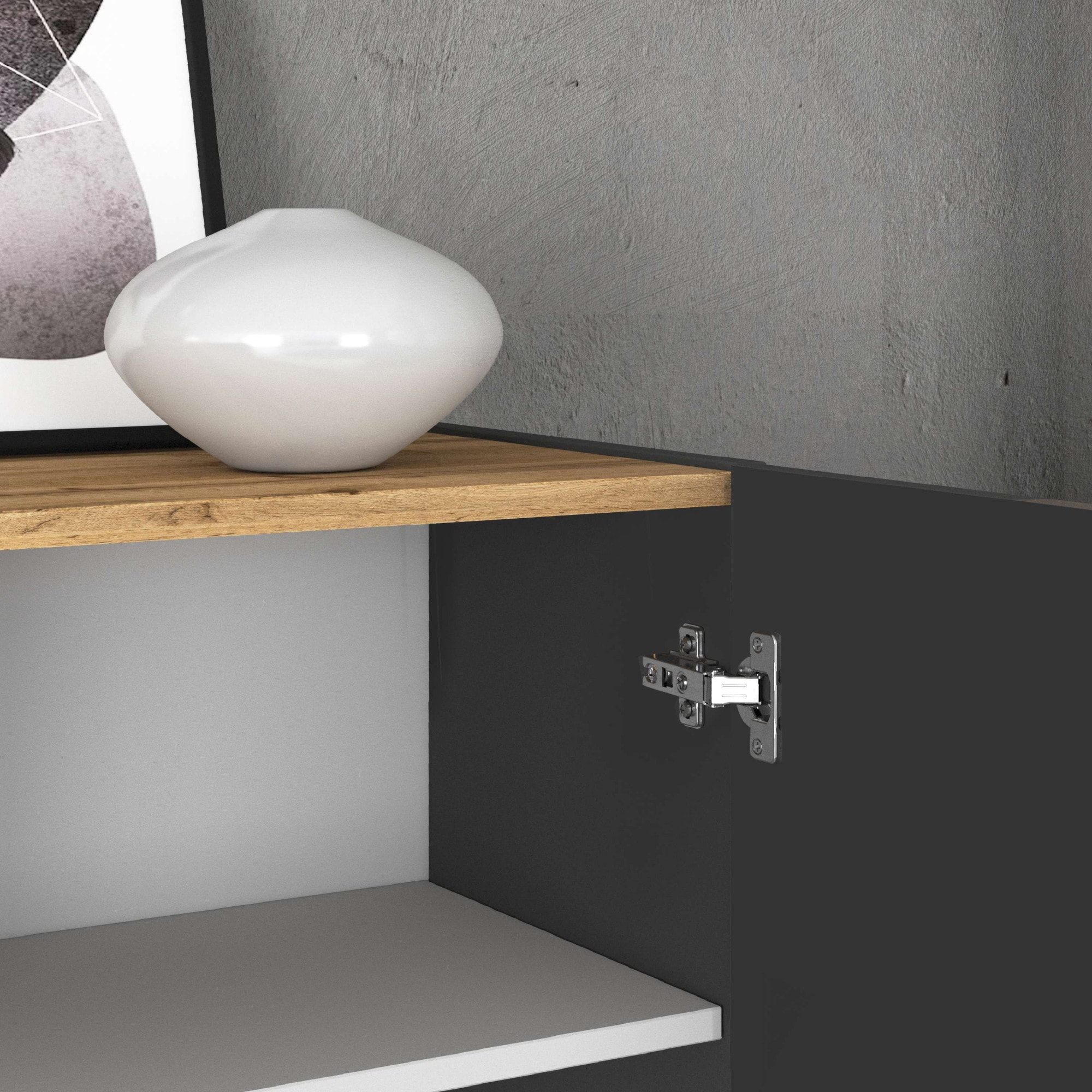 INOSIGN Highboard »GARDA Highboard, Kommode, Schrank, Grifflos mit Push to Open«, (1 St.), 3 Türen, 3 Schubladen, grifflos Breite 102 cm