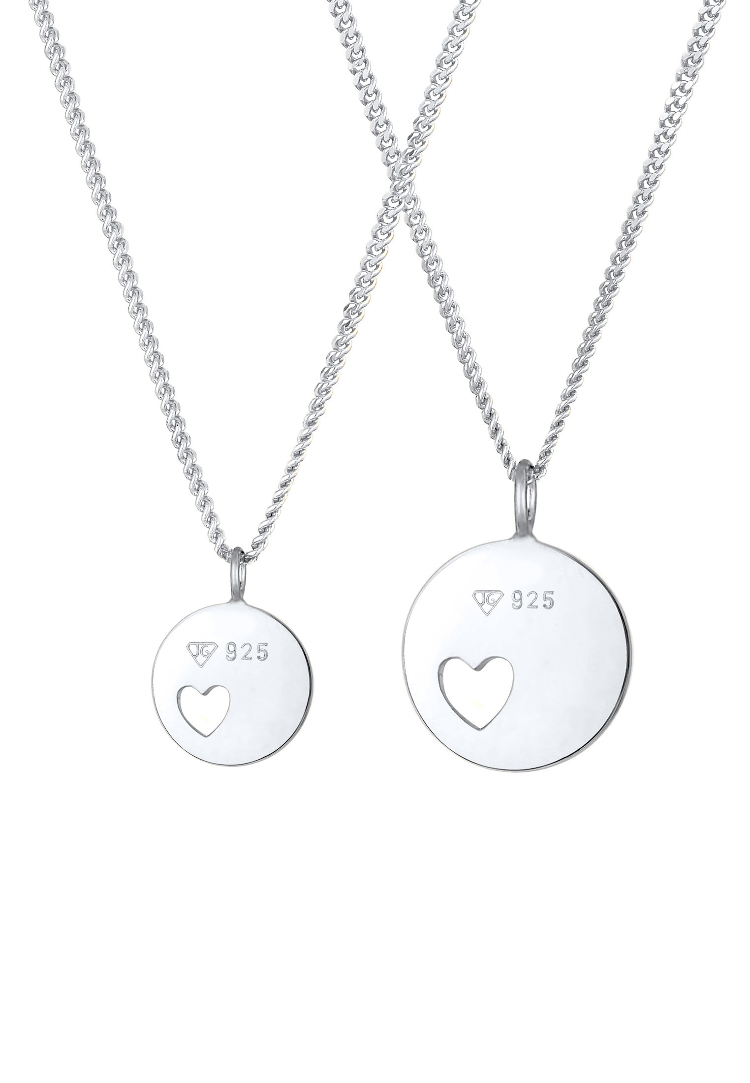 Elli Ketten-Set »Halskette Plättchen Herz Liebe Mutter Tochter 925 Silber«