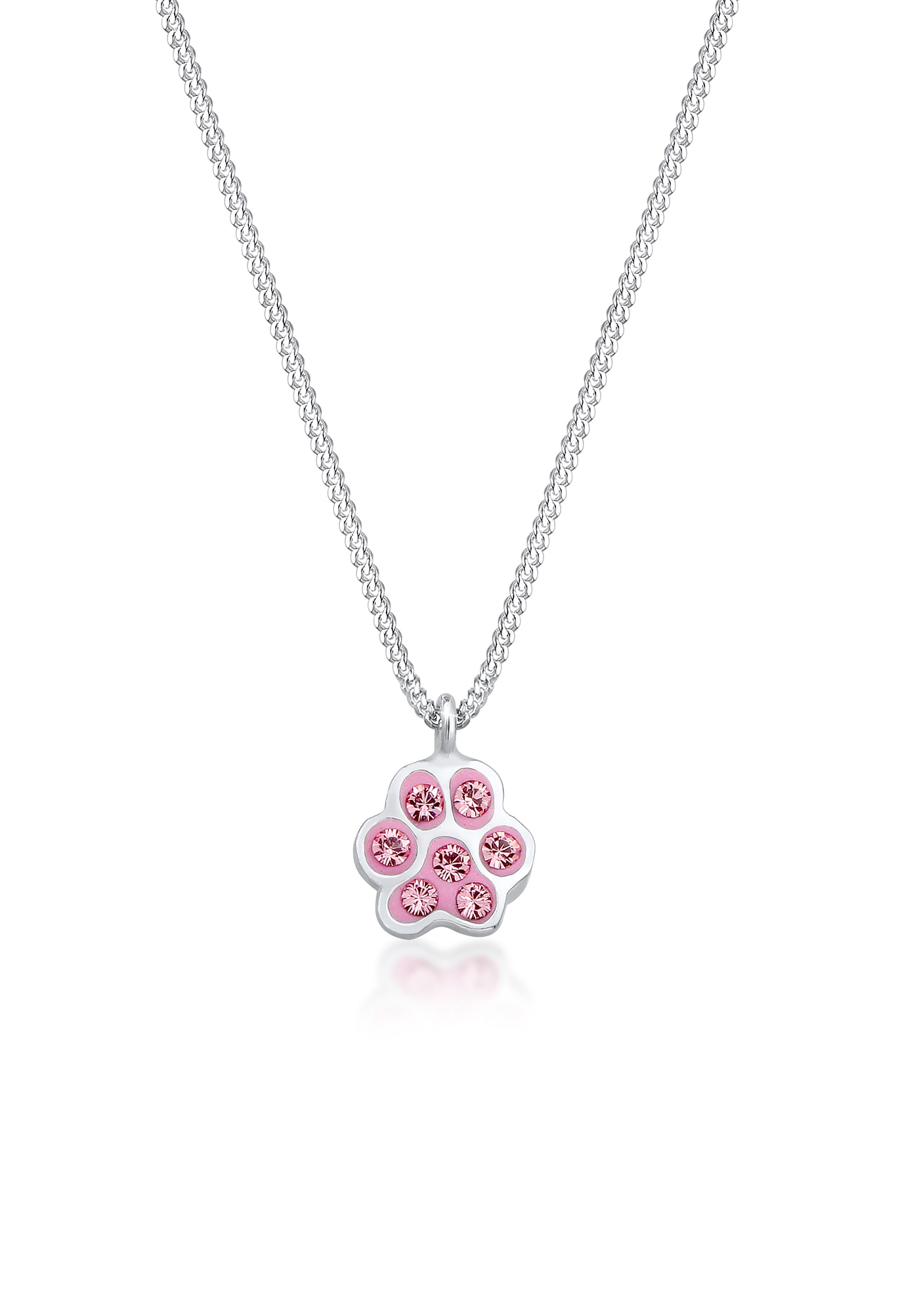 Elli Kette ohne Anhänger »Halskette Pfote Glas Kristalle Rose 925 Sterling Silber«