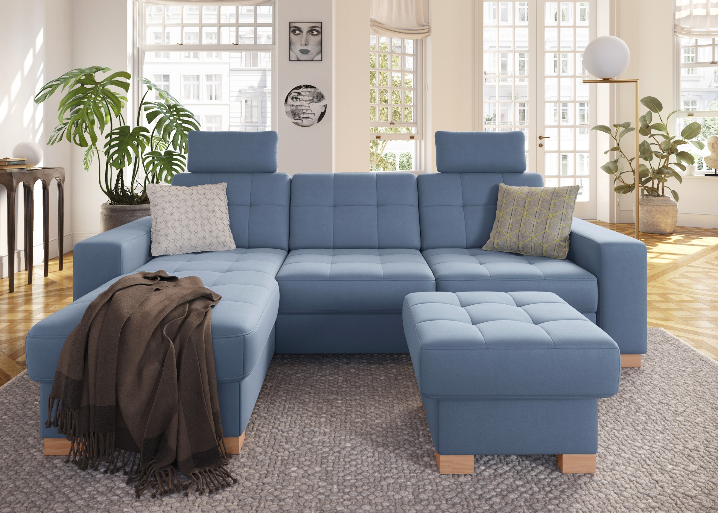 sit&more Ecksofa »Quincy L-Form«, wahlweise mit Bettfunktion und Bettkasten