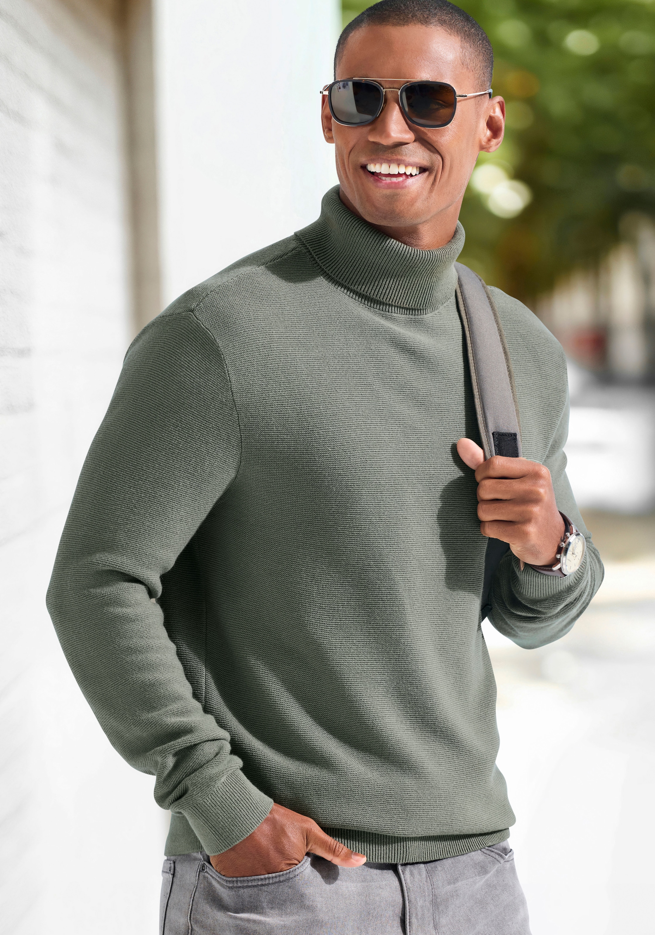 H.I.S Rollkragenpullover Strickpullover in modischer Struktur