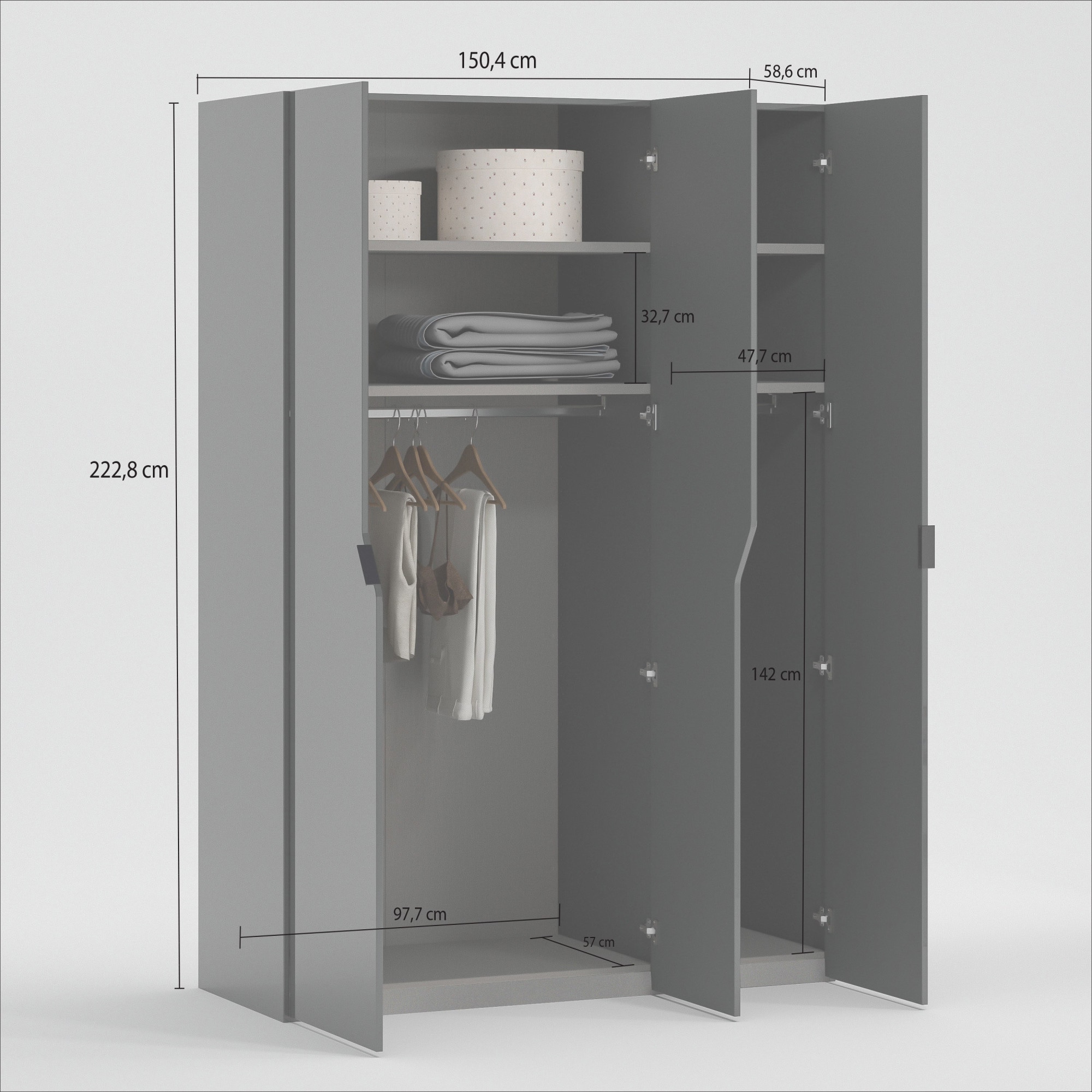 INOSIGN Kleiderschrank »AMETISTA, Drehtürenschrank, designgeformten Fronten«, Made in Italy, hochglanz lackiert, Basisausführung, Zubehör extra