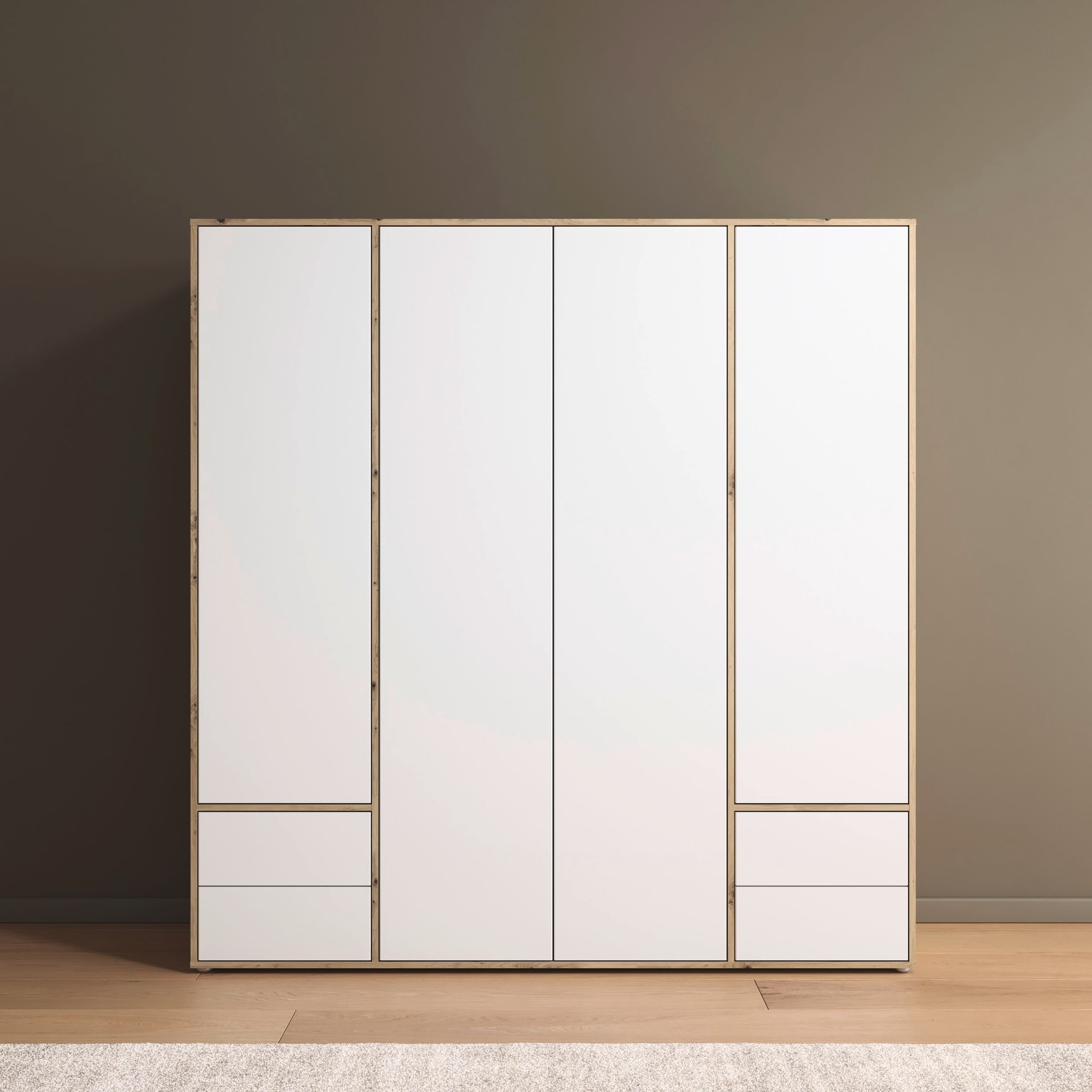 rauch Drehtürenschrank »Kleiderschrank Schrank Garderobe Wäscheschrank NABILA viel Stauraum«, (in 3 verschiedenen Ausstattungen BASIC/CLASSIC/PREMIUM), mit 2 Schubladen und Push-to-Open Funktion TOPSELLER MADE IN GERMANY