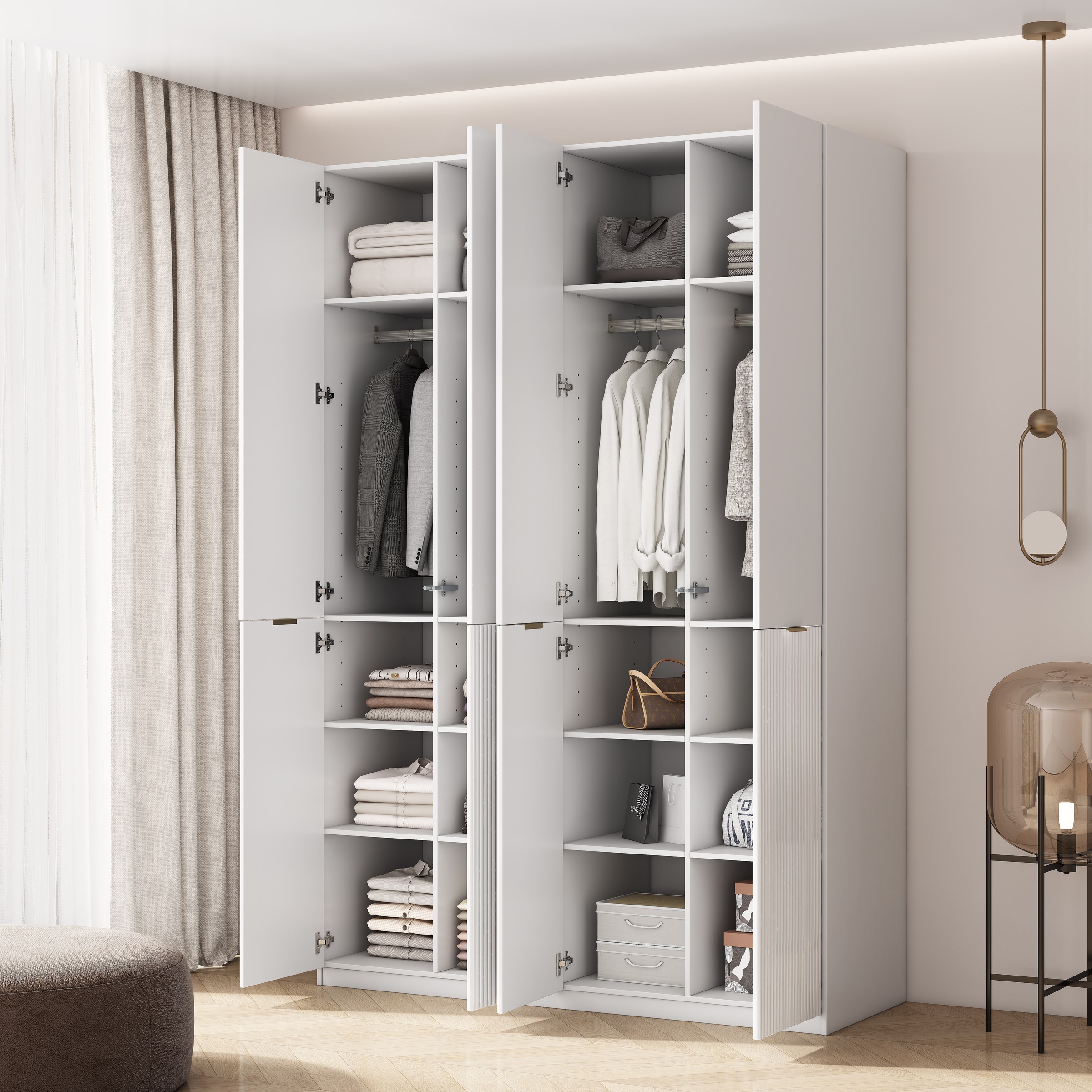 OTTO home Kleiderschrank »Jorella Schlafzimmerschrank Garderobe mit Softclose« eleganter Schlafzimmerschrank Rillendesign Trend Breite 161cm