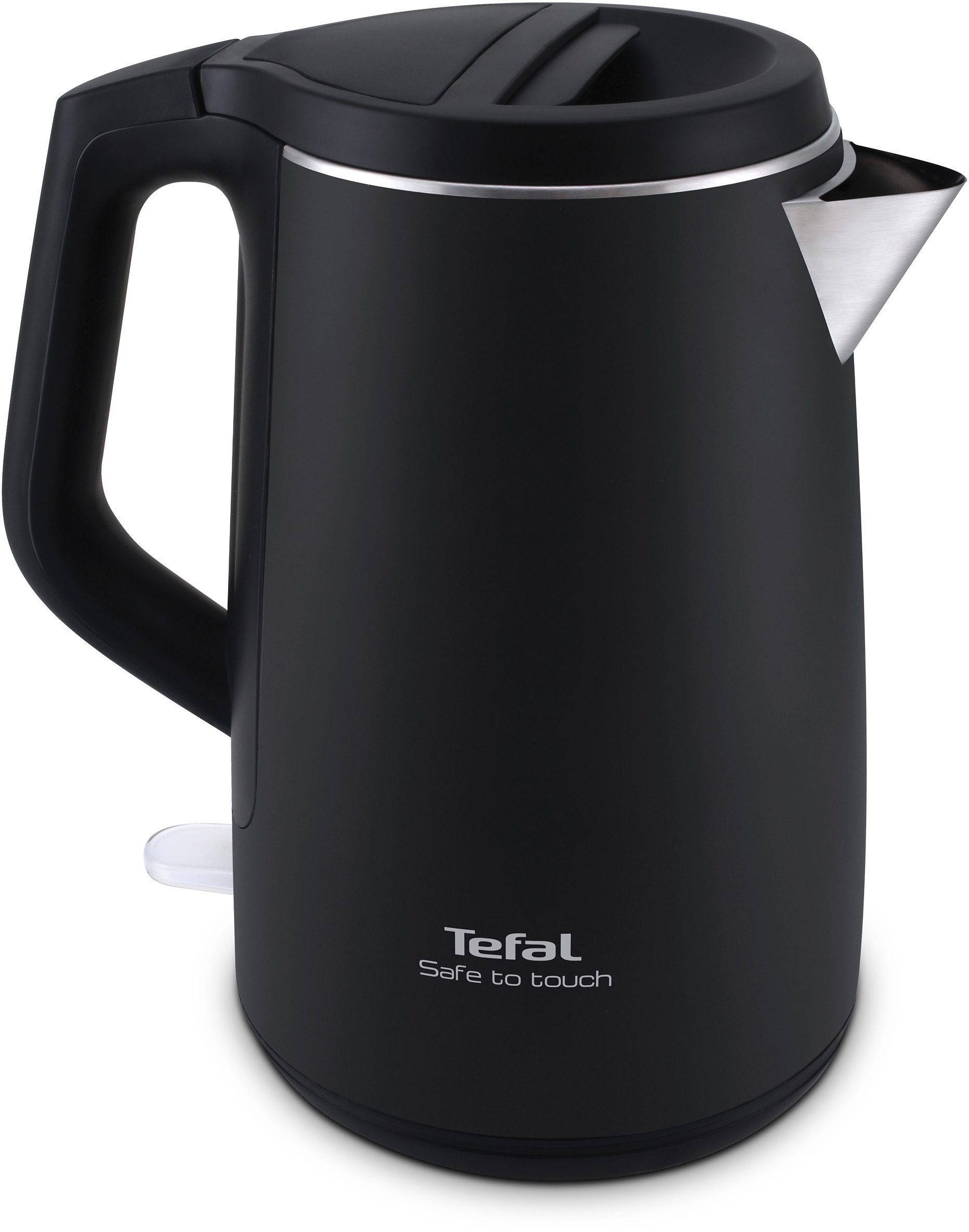 Tefal Wasserkocher »Safe to Touch KO3718« 1,5 l 2400 W Doppelwandig, 360° drehbare Öffnung, Anti-Kalk Filter, kabellos in schwarz