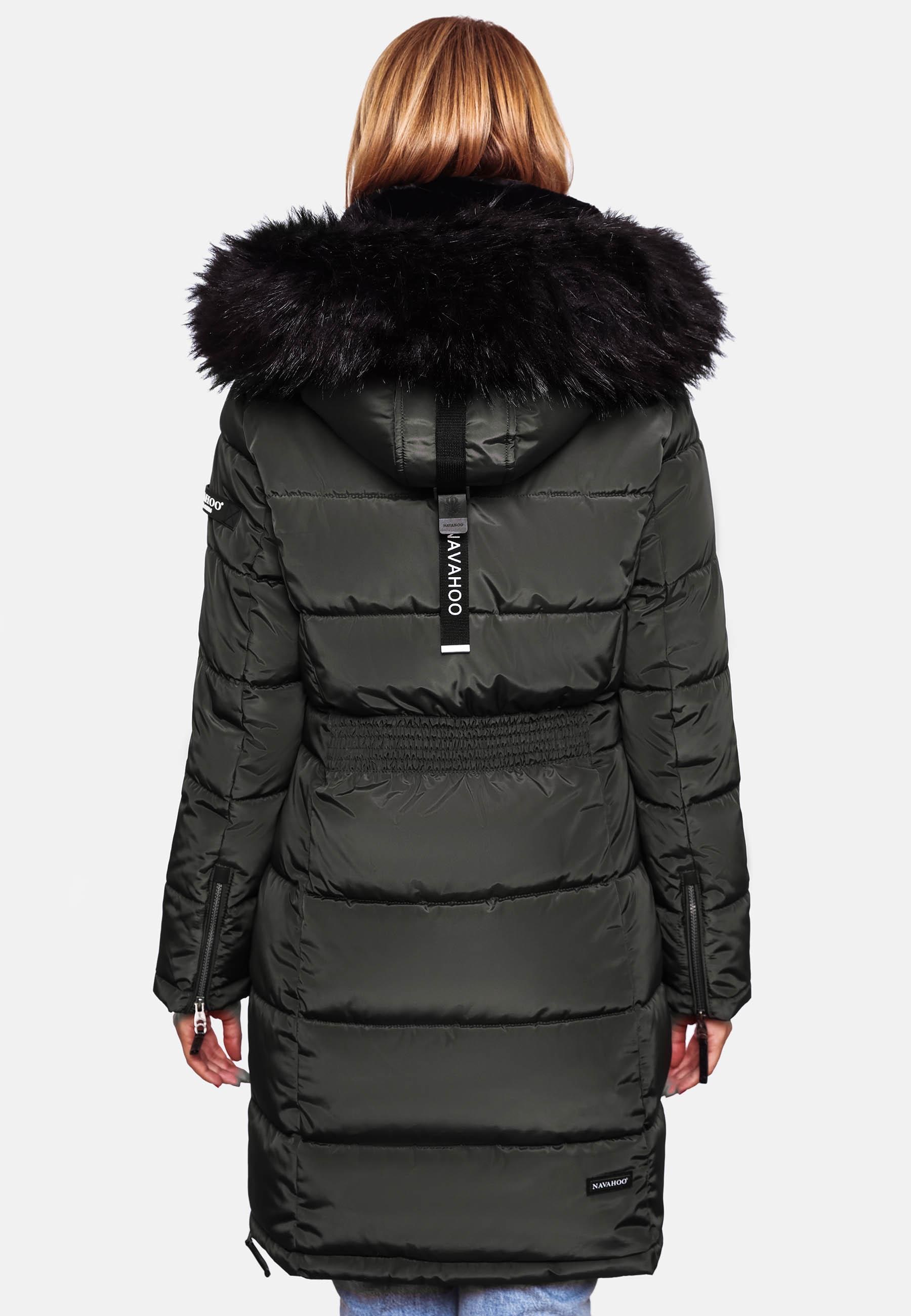 Navahoo Steppmantel »Steppmantel Sinja«, stylischer Winter Parka mit edlem Fellimitat