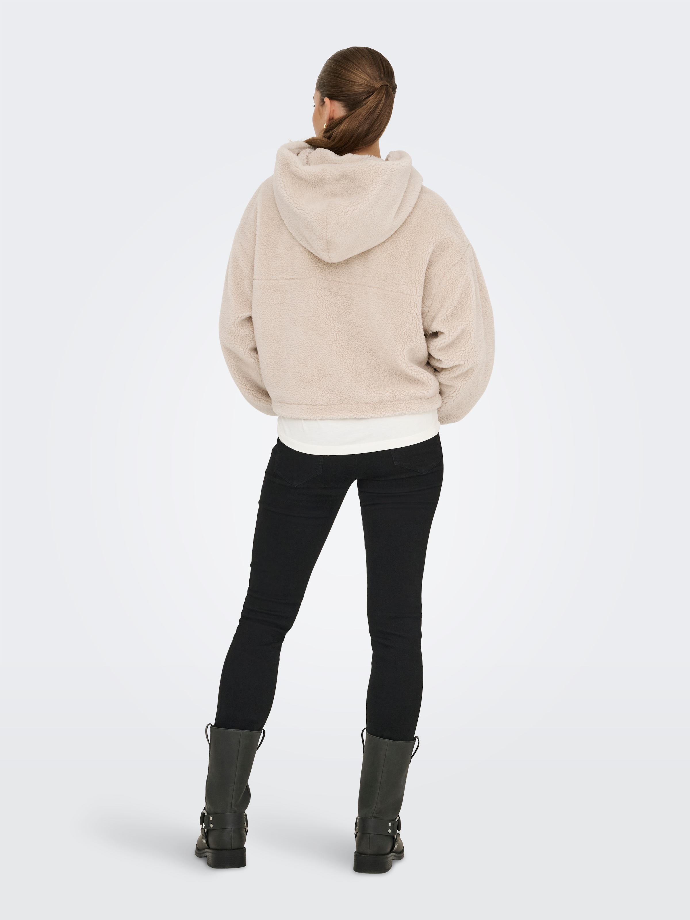 ONLY Fleecejacke »ONLSIENA TEDDY ANORAK LIFE CC OTW« mit Kapuze