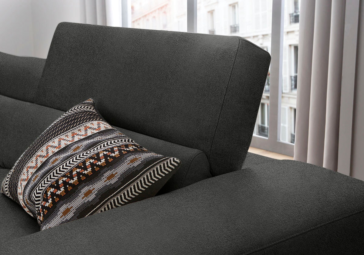 W.SCHILLIG Ecksofa »piedroo, Designsofa mit tollem Sitzkomfort, bequem und elegant, L-Form«, Kopfteilverstellung, wahlweise mit Sitztiefenverstellung, Breite 343cm