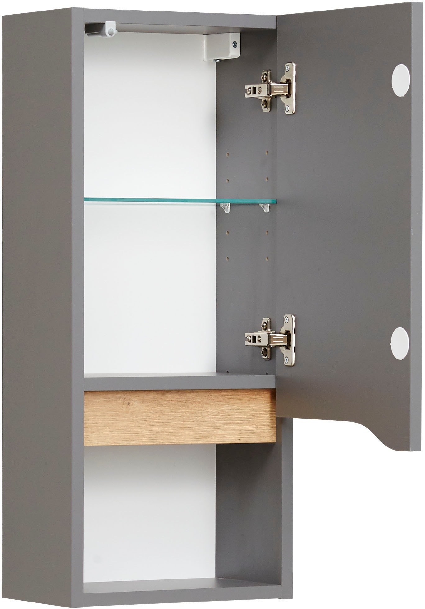 Saphir Badmöbel-Set »Quickset 5-teilig, Keramik-Aufsatzbecken und LED-Spiegelschrank«, (7 St.), Midischrank, Unterschrank, Hängeschrank, inkl. Türdämpfer, 7 Türen
