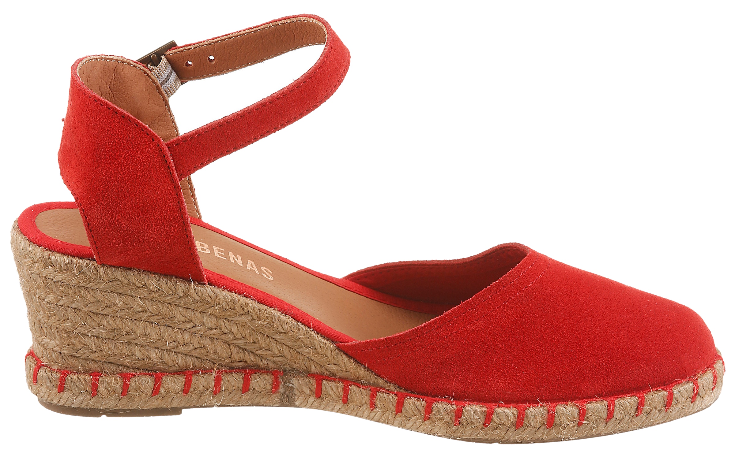 VERBENAS Slingpumps  Keilsandalette, Sommerschuh, Urlaubsschuh mit Bastbesatz