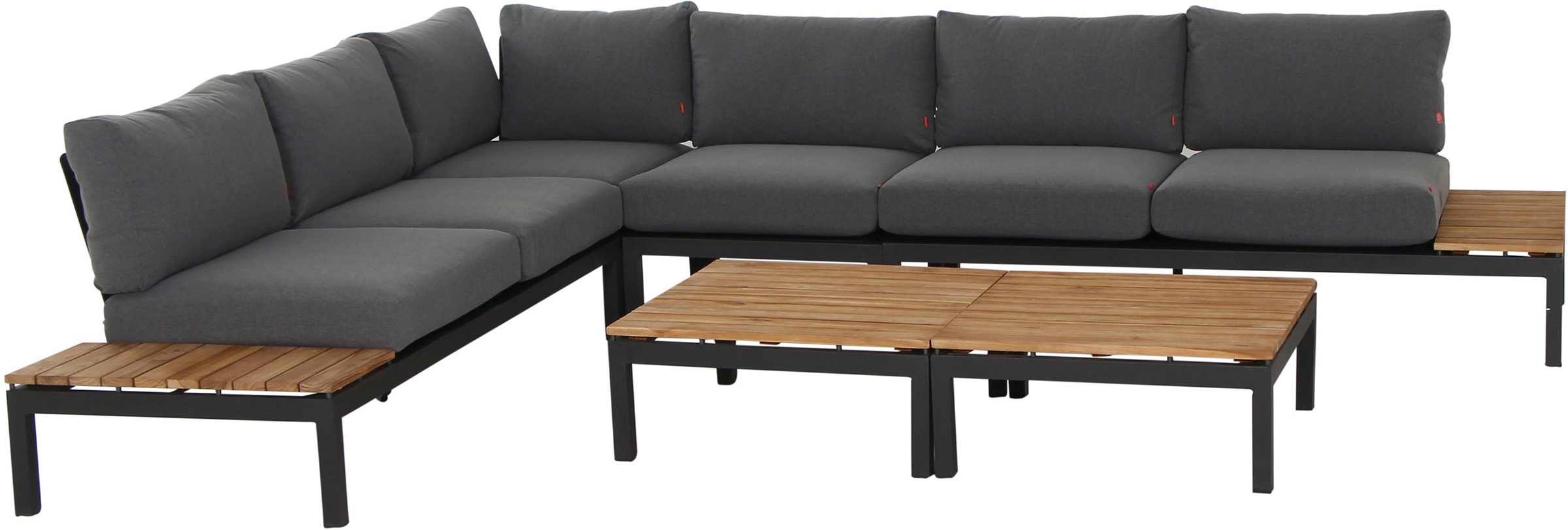 Siena Garden Gartenlounge-Set »Alvida« Set, 15 Stk. tlg. best. aus 2 Sofas, 1 Ecksofa, 1 Tisch und 12 Kissen