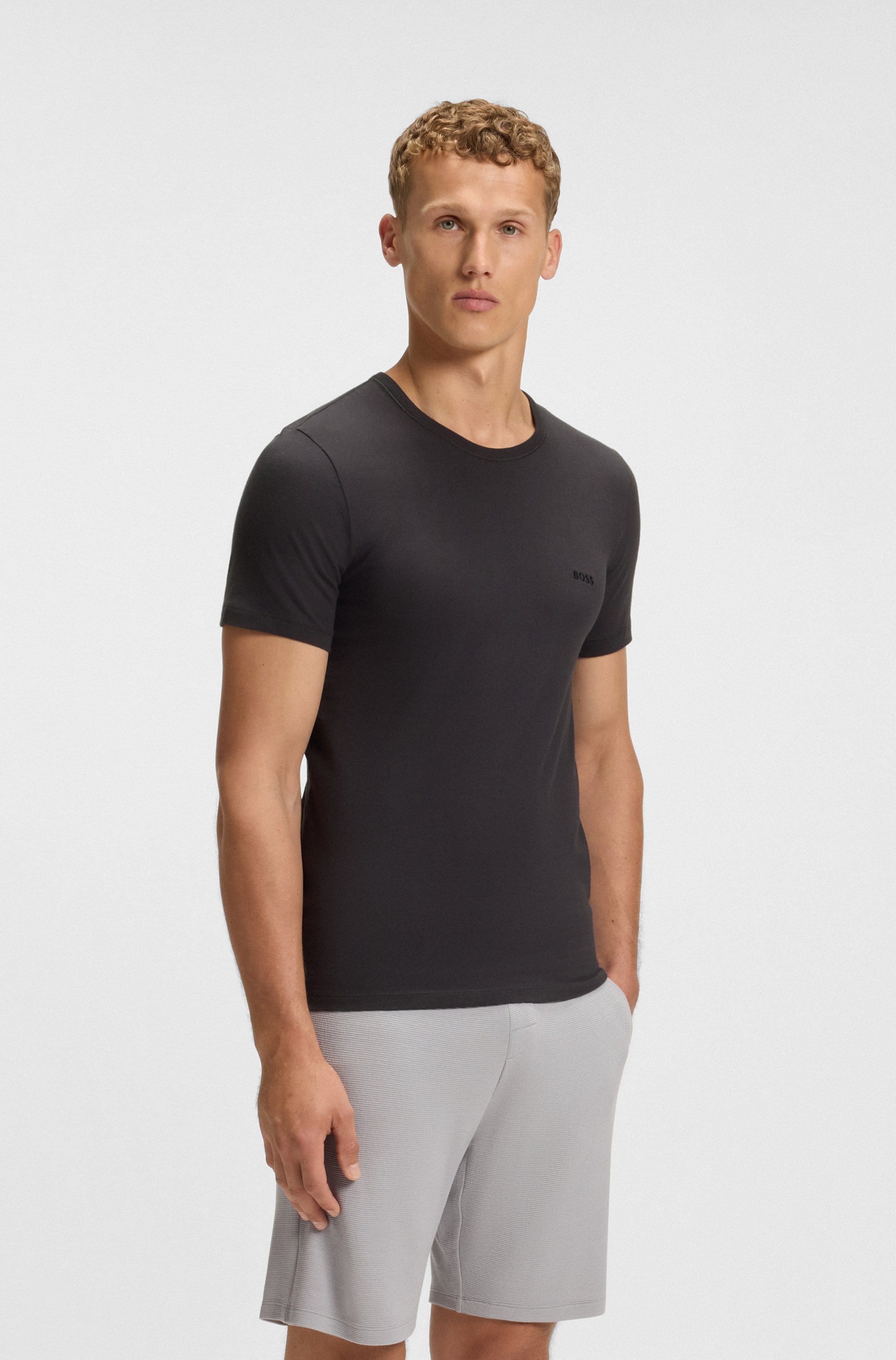 BOSS T-Shirt »TShirtRN 3P Classic«, (Packung, 3 tlg.), mit BOSS Stickerei