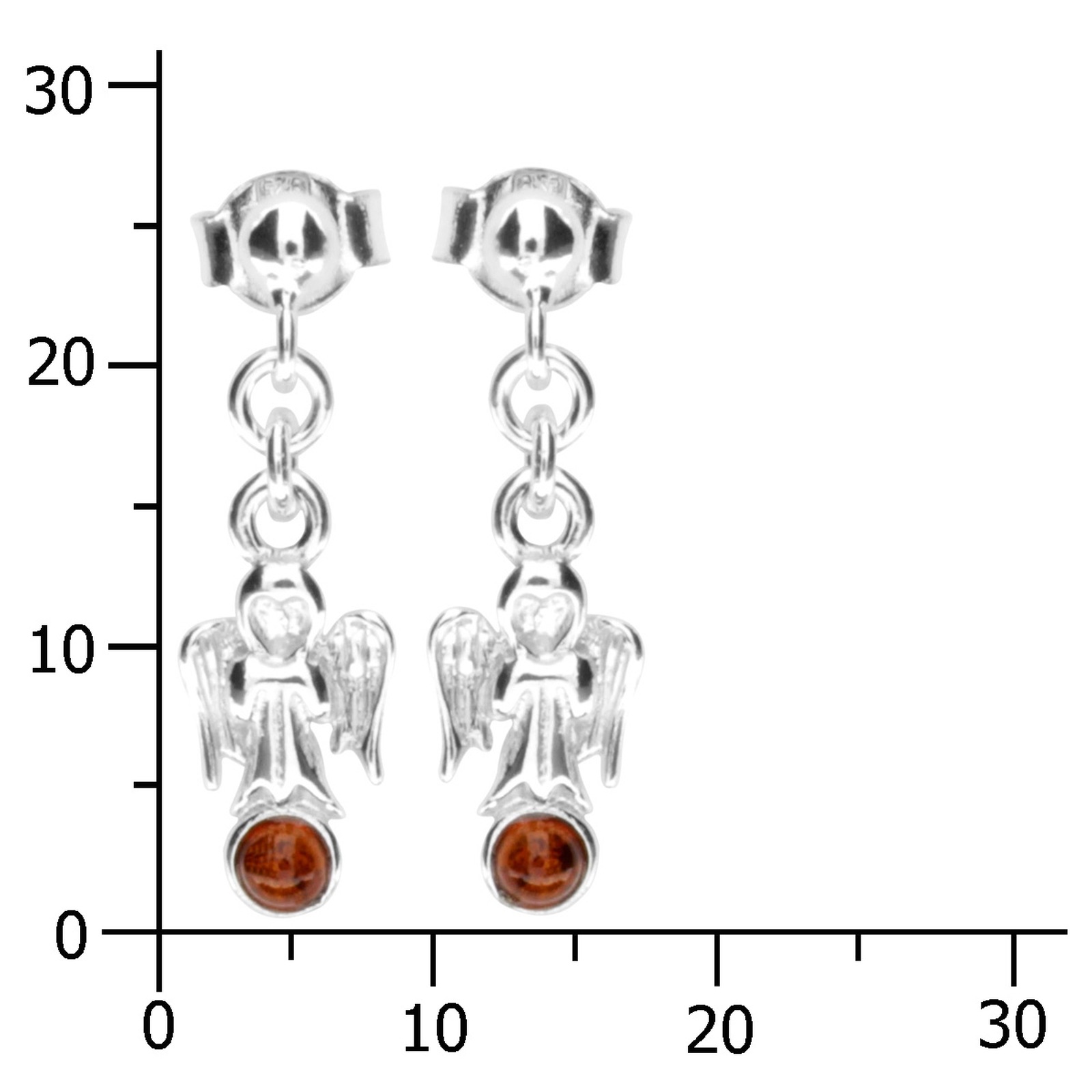 OSTSEE-SCHMUCK Paar Ohrhänger »- Engel - Silber 925/000 - Bernstein«