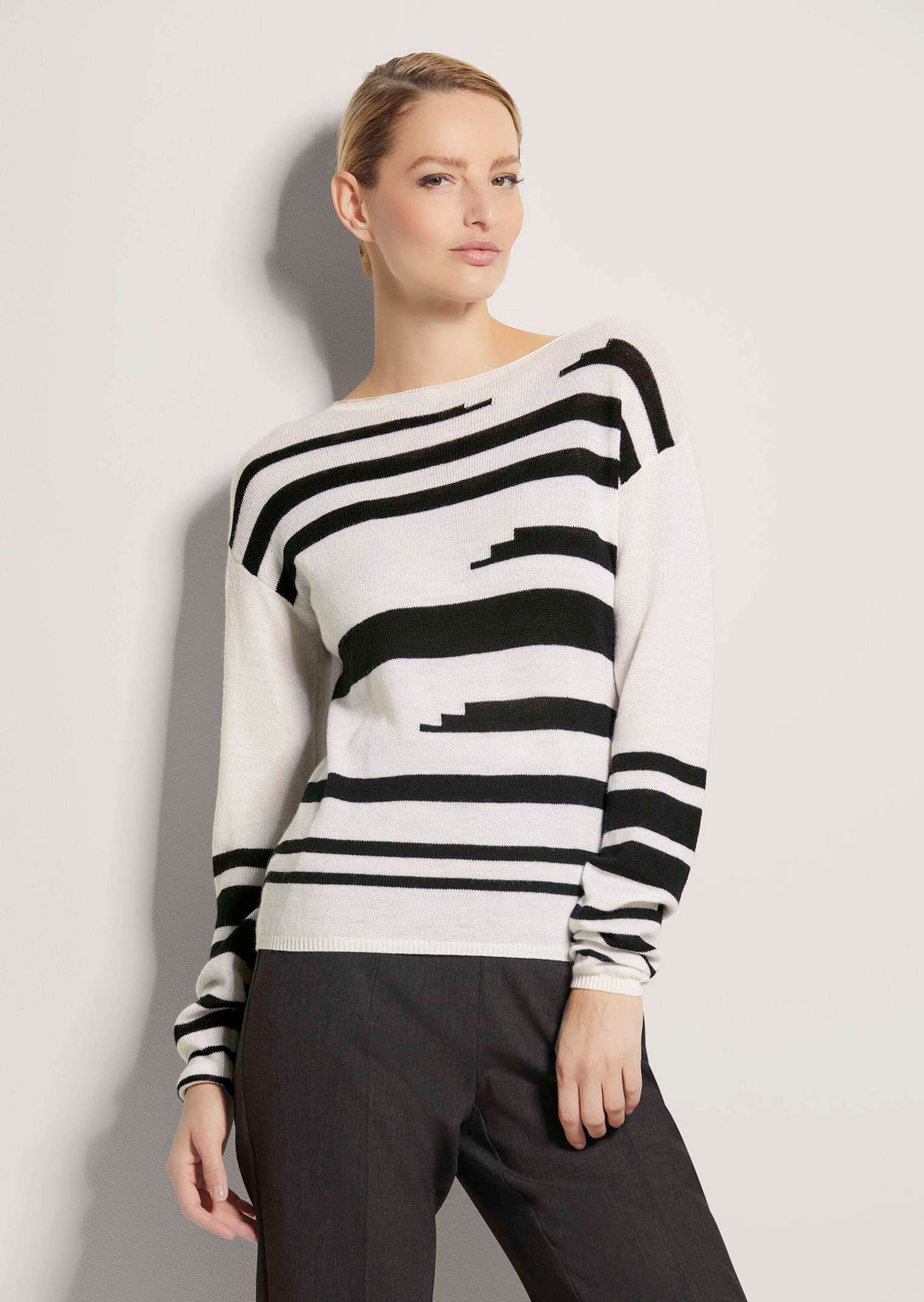 MADELEINE Longpullover »Pullover Intarsien-Pullover aus Schurwolle«