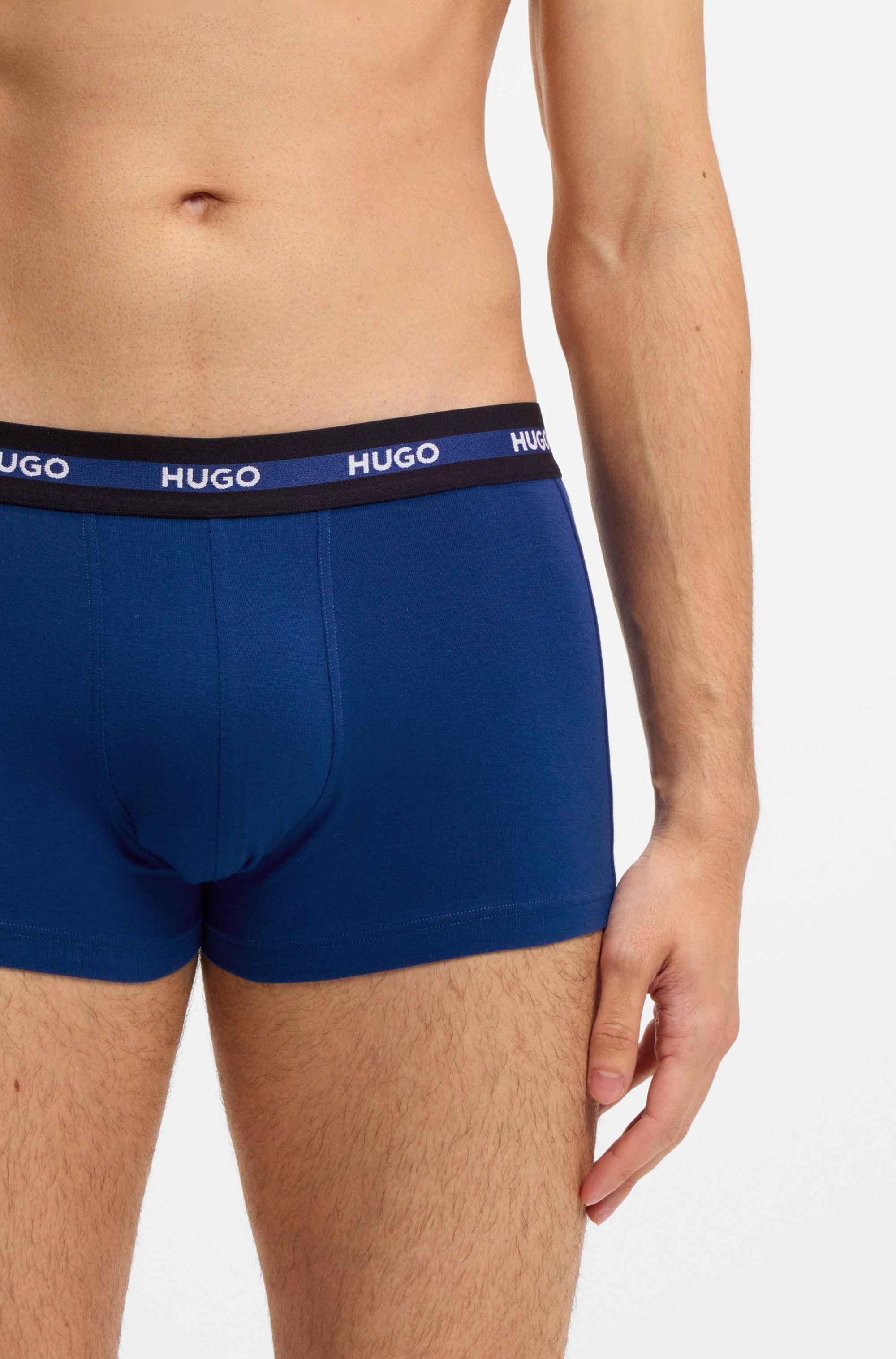 HUGO Underwear Trunk »TRIPLET PLANET« 3 Stk. Logos am elastischen Bund, mittlere Bundhöhe