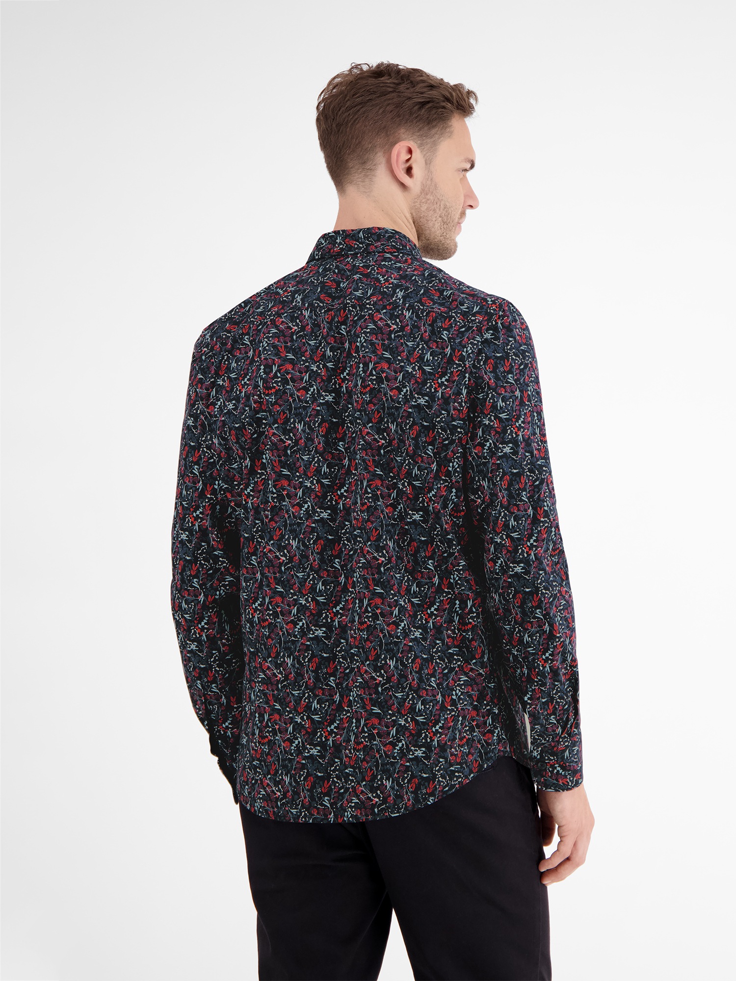 LERROS Langarmhemd »Floral-bedrucktes Herrenhemd mit Stretchanteil«