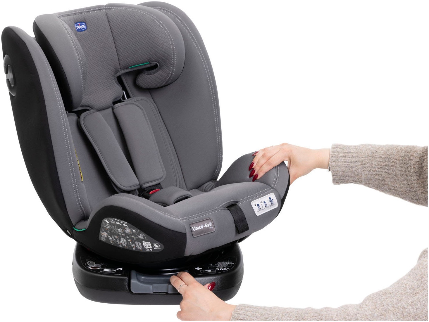 Chicco Autokindersitz »Unico Evo i-Size, Grey Black«, ISOFIX-Befestigung