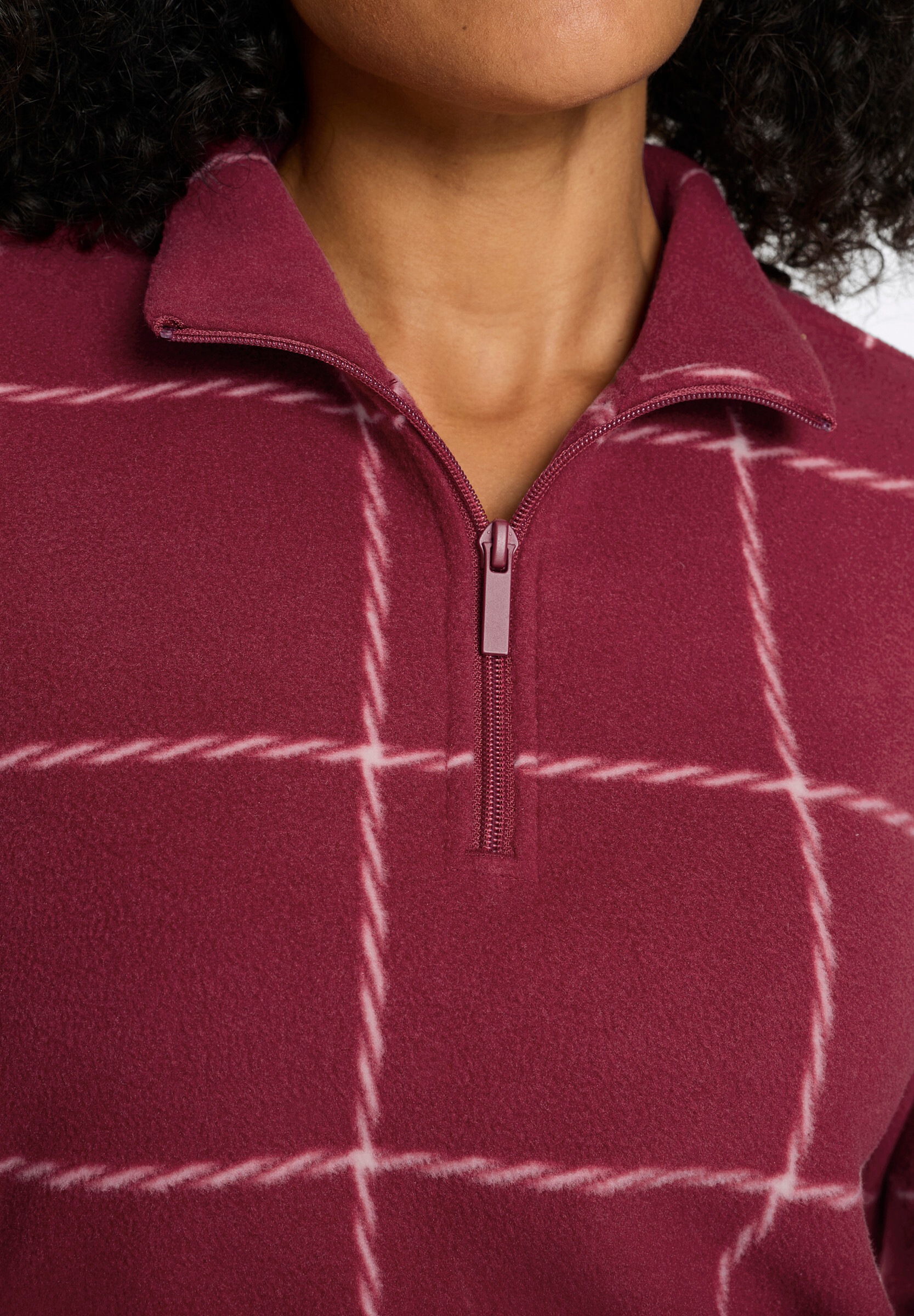 Sieh an! Fleeceshirt »Fleece-Shirt Fleeceshirt mit Karo-Muster«