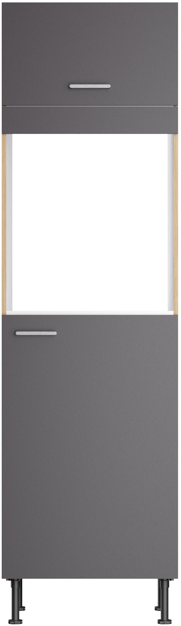 KOCHSTATION Backofenumbauschrank »KS-Lucy« Breite 60 cm, mit 1 Tür, 1 Klappe, Soft-Close, höhenverstellbare Füße