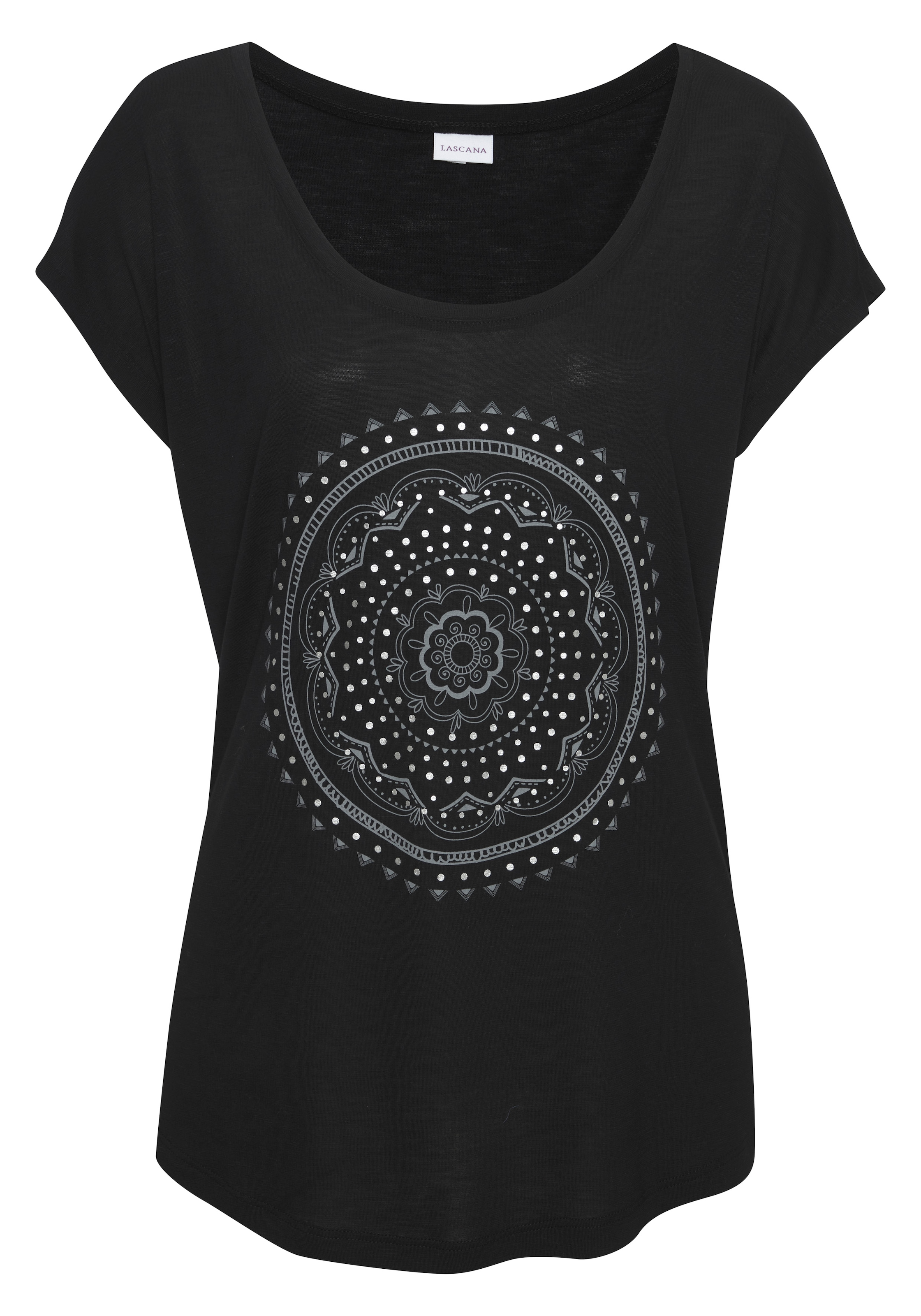 LASCANA Strandshirt mit Print und glänzendem Effekt, Ethno-Look, casual