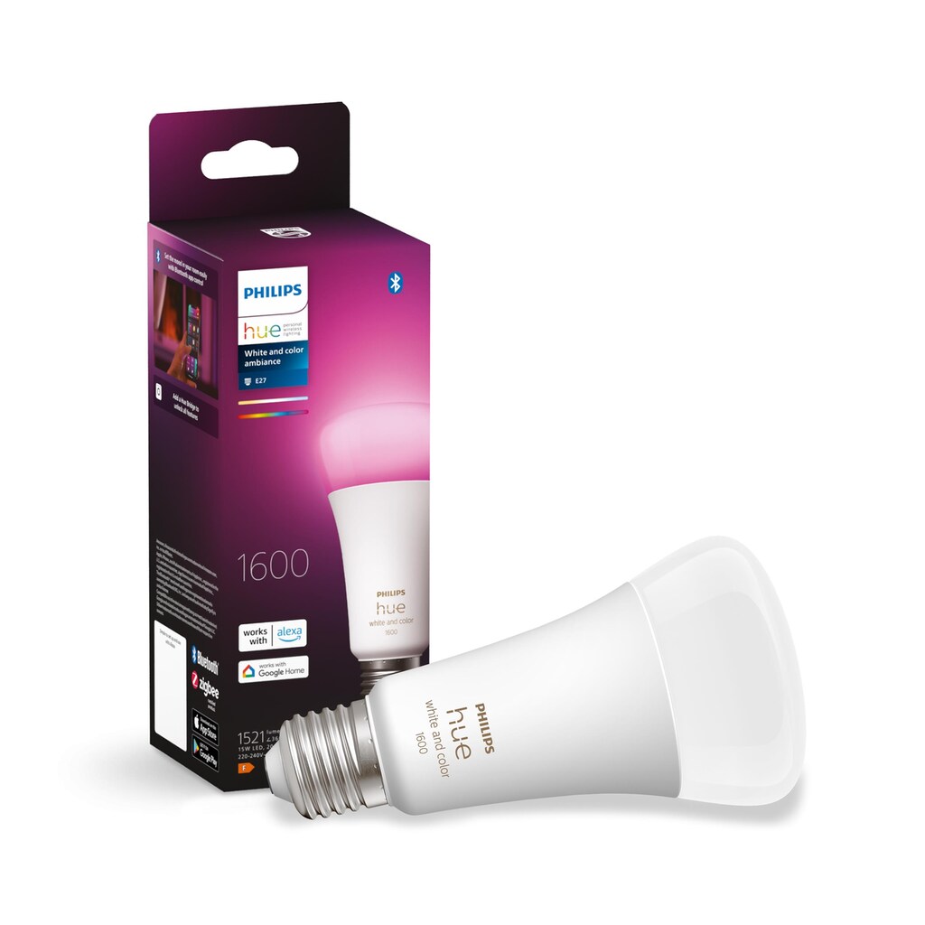 Philips Hue Smarte LED-Leuchte »White & Col. Amb. E27 Einzelpack 1600«