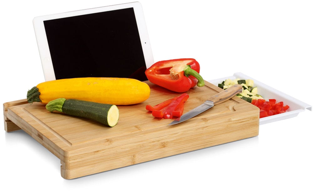 Zeller Present Schneidebrett »mit Tablet-Halter« mit herausnehmbarem Auffangbehälter