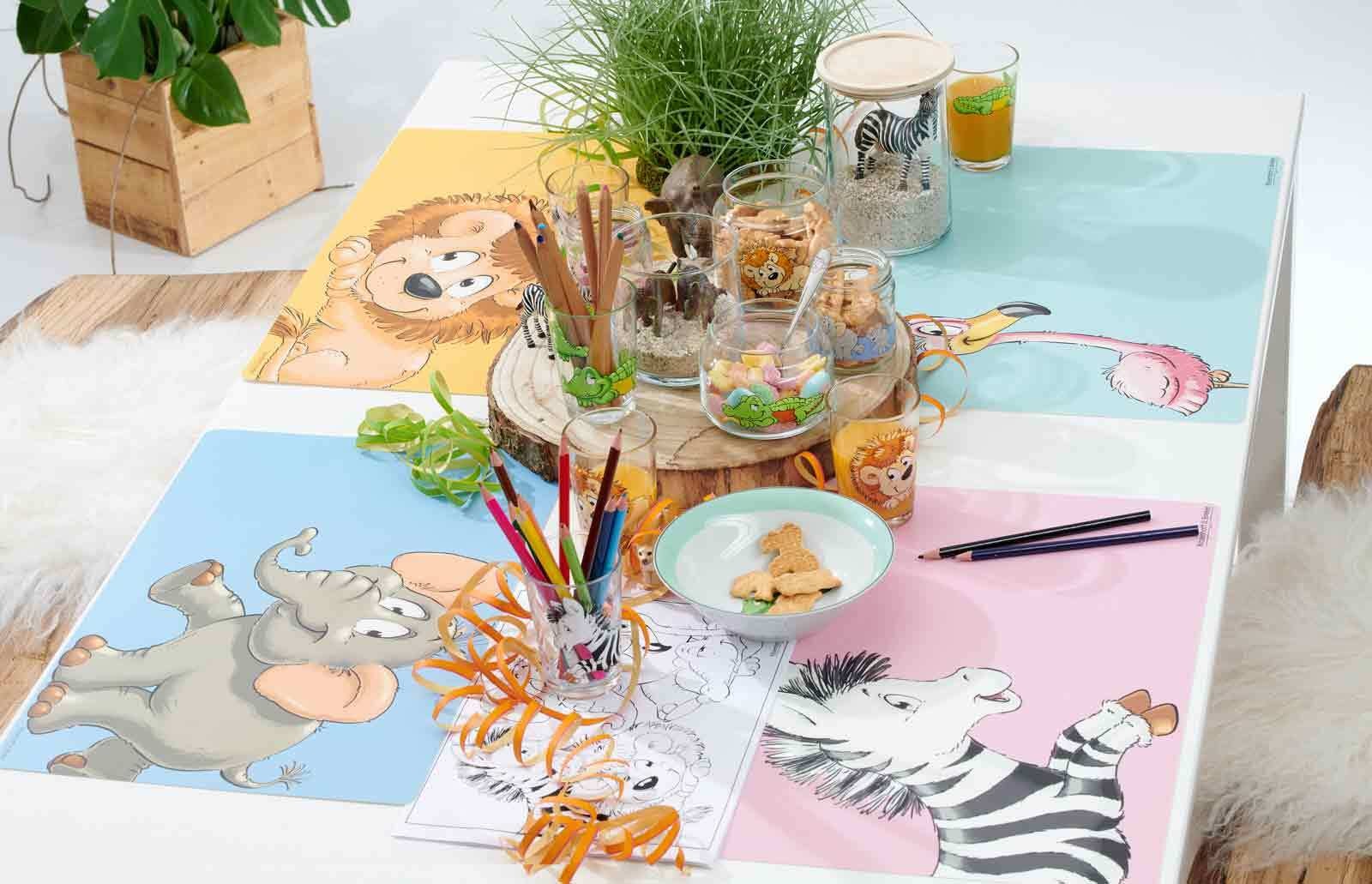 Ritzenhoff & Breker Kinderbecher »Kinderbecher Happy Zoo 270 ml 4er Set blau«