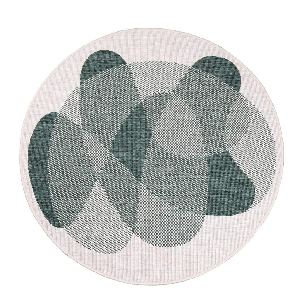 Carpet City Outdoorteppich »DUO RUG 5835«, rund, 5 mm Höhe, Wendeteppich Wetterfest In- & Outdoor, Balkon, Terrasse, Wohnzimmer