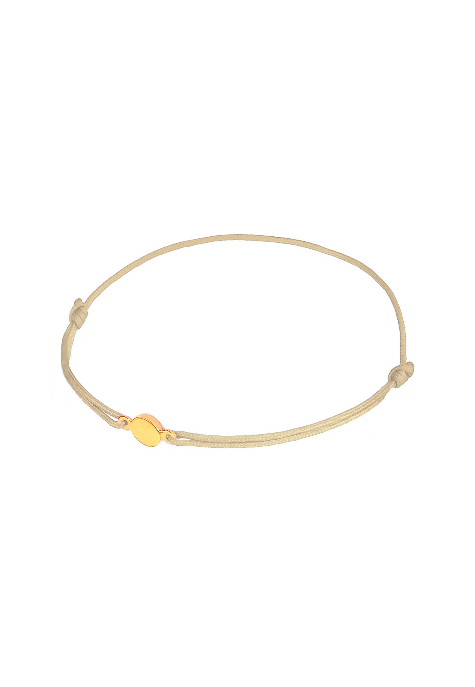 Elli Armkette »Armband Nylonband Plättchen Anhänger 925 Sterling Silber vergoldet«