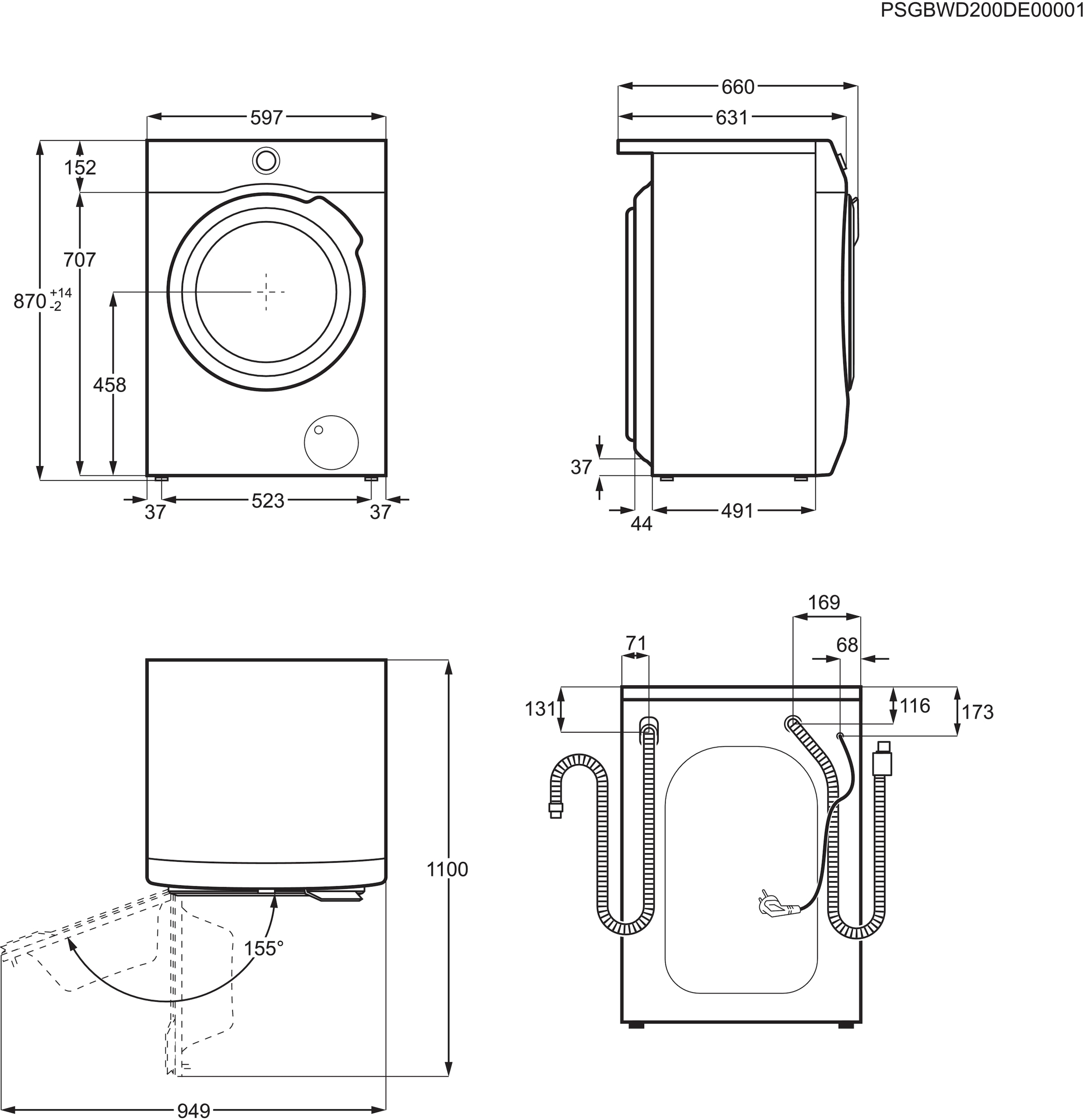 AEG Waschtrockner »L9WEF80690«, Serie 9000, Dampf-Funktion, Trocknet Wolle, Seide & Outdoor