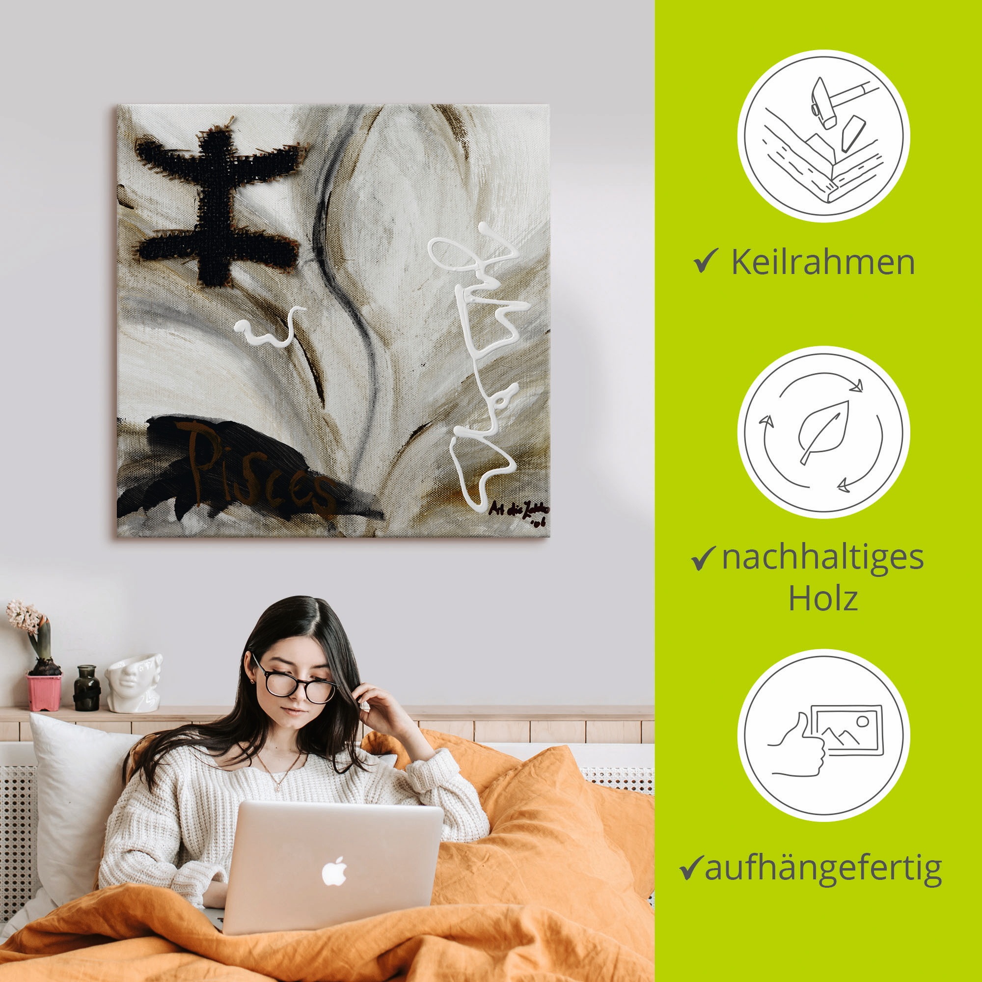 Artland Wandbild »Fische«, Sternzeichen, (1 St.), als Leinwandbild in verschied. Größen