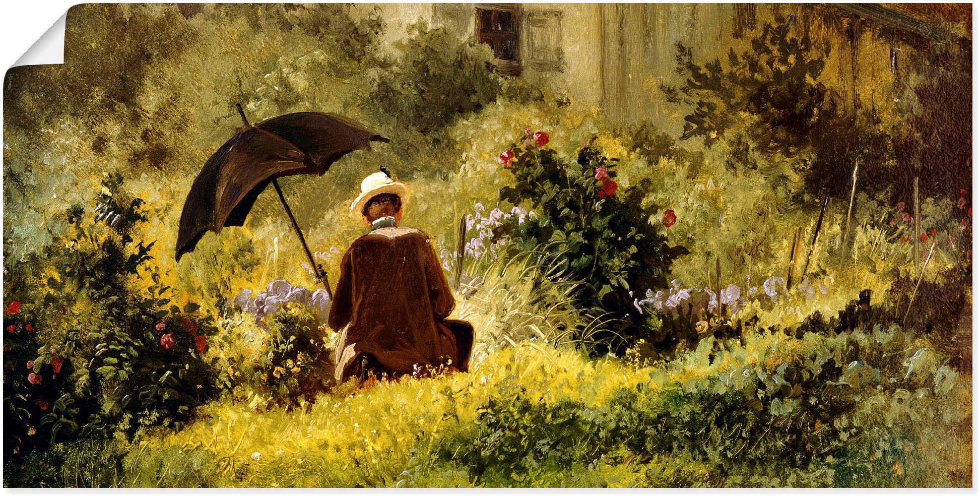Artland Wandbild »Der Maler im Garten«, Mann, (1 St.), in vielen Größen & Produktarten -Leinwandbild, Poster, Wandaufkleber / Wandtattoo auch für Badezimmer geeignet