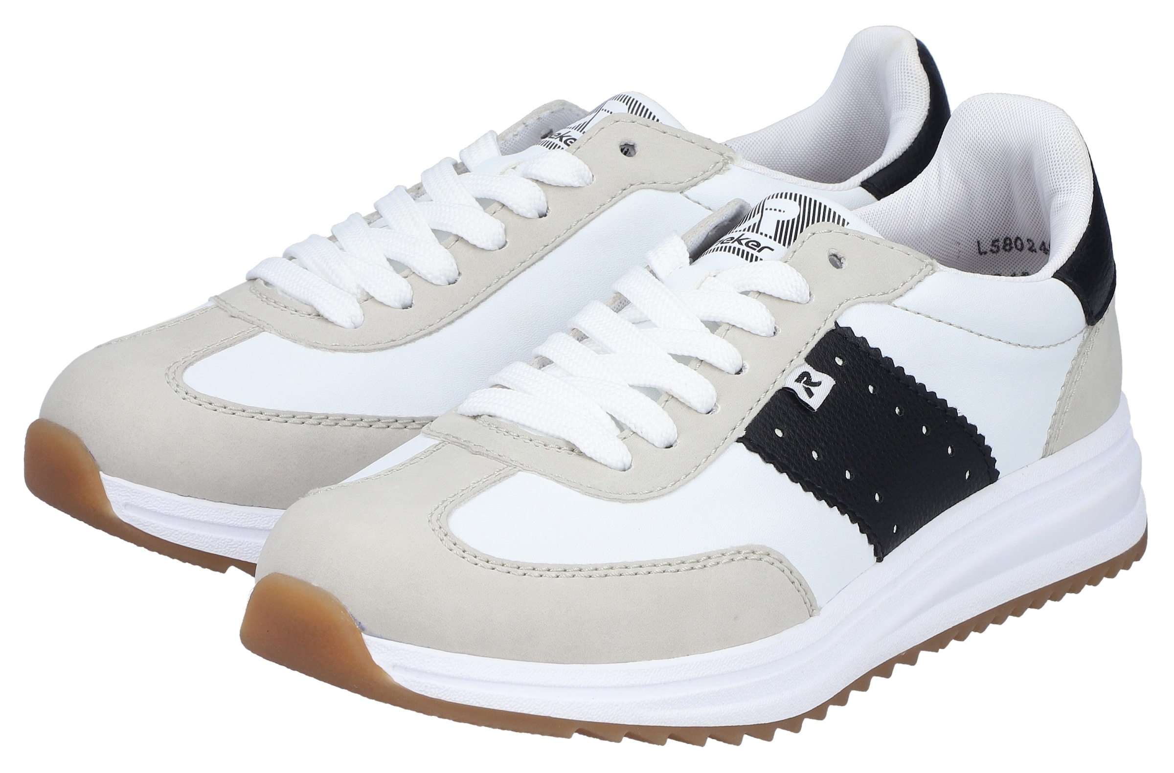 Rieker Sneaker  Schnürschuh, Halbschuh, Freizeitsneaker mit Kontrastbesätze