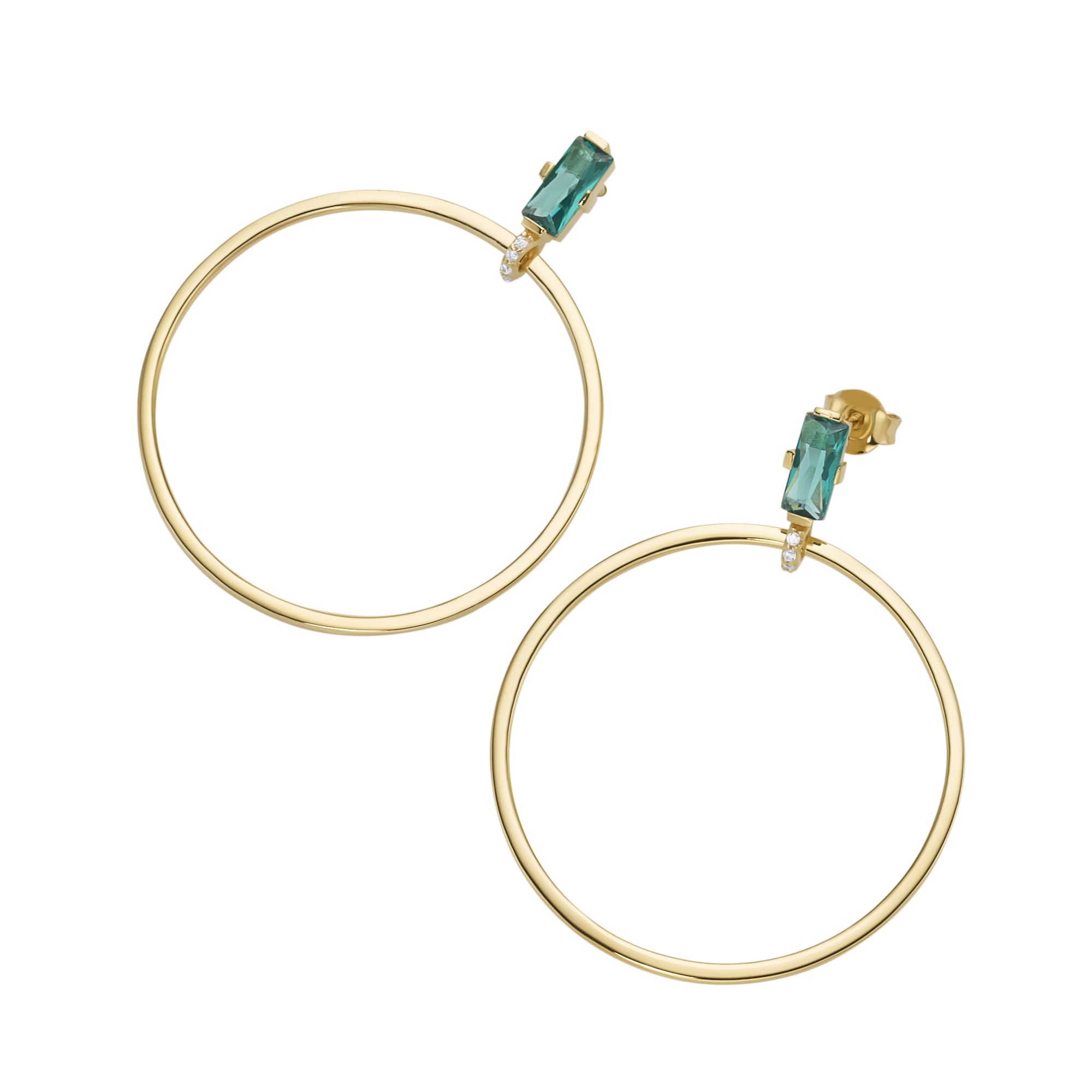 GIORGIO MARTELLO MILANO Paar Ohrhänger »Ohrhänger Behang Ring, Zirkonia und Kristallsteine, vergoldet, Silber 925«