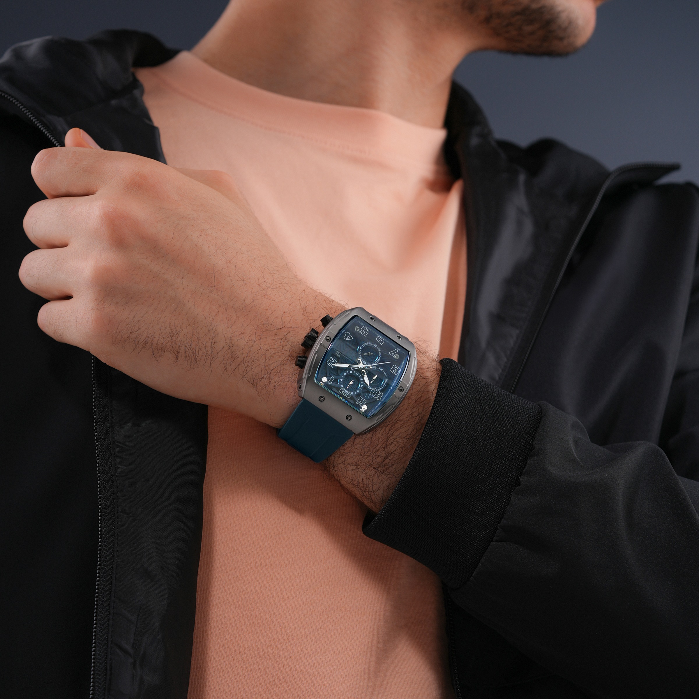 Police Chronograph »Coswig« Quarzuhr, Armbanduhr, Herrenuhr, Silikonarmband, analog, Tag