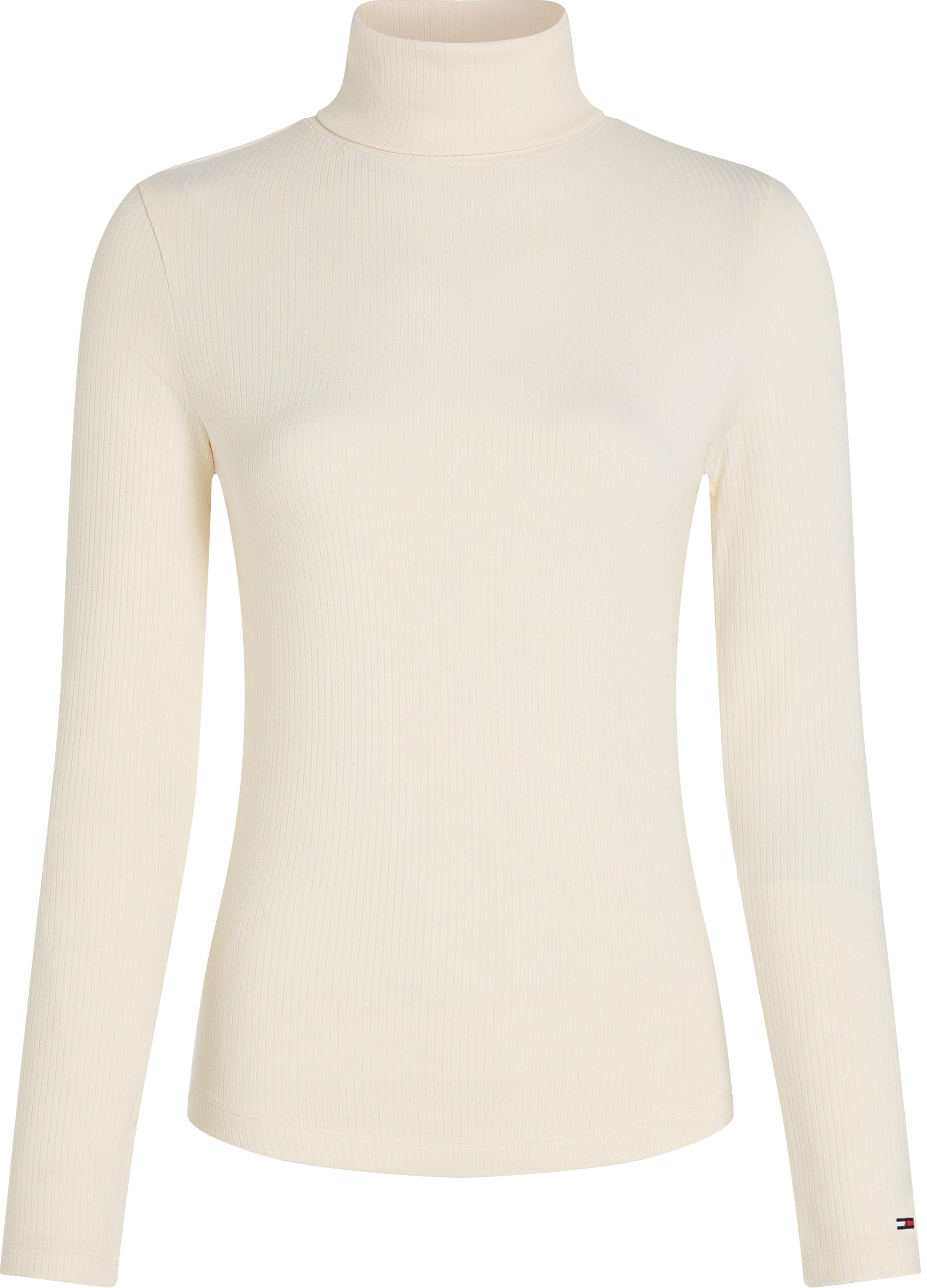 Tommy Hilfiger Langarmshirt »SLIM 5X2 RIB ROLL-NK LS«, in gerippter Struktur
