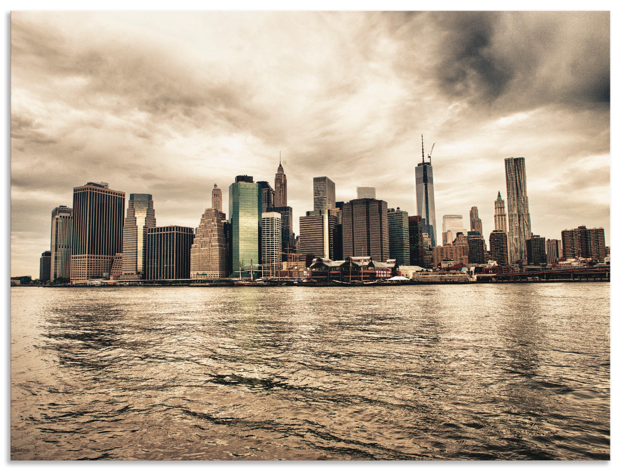 Artland Wandbild »Lower Manhattan Skyline«, Amerika, (1 St.), in vielen Größen & Produktarten - Alubild / Outdoorbild für den Außenbereich, Leinwandbild, Poster, Wandaufkleber / Wandtattoo auch für Badezimmer geeignet