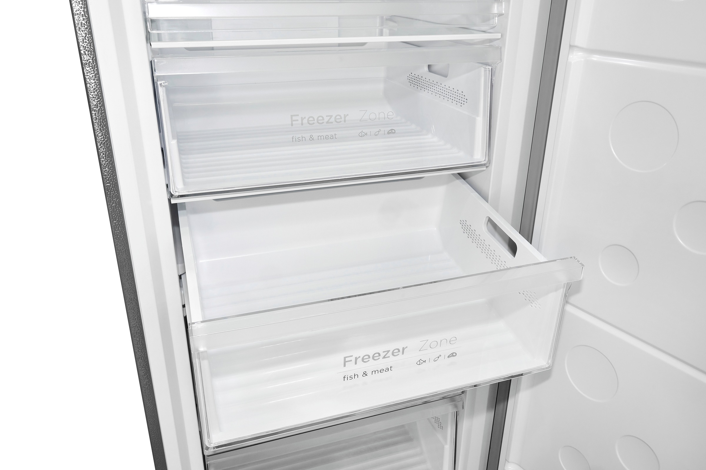 exquisit Gefrierschrank »GS380-NF-H-050D inoxlook«, 185,5 cm hoch, 71 cm breit, Türanschlag wechselbar