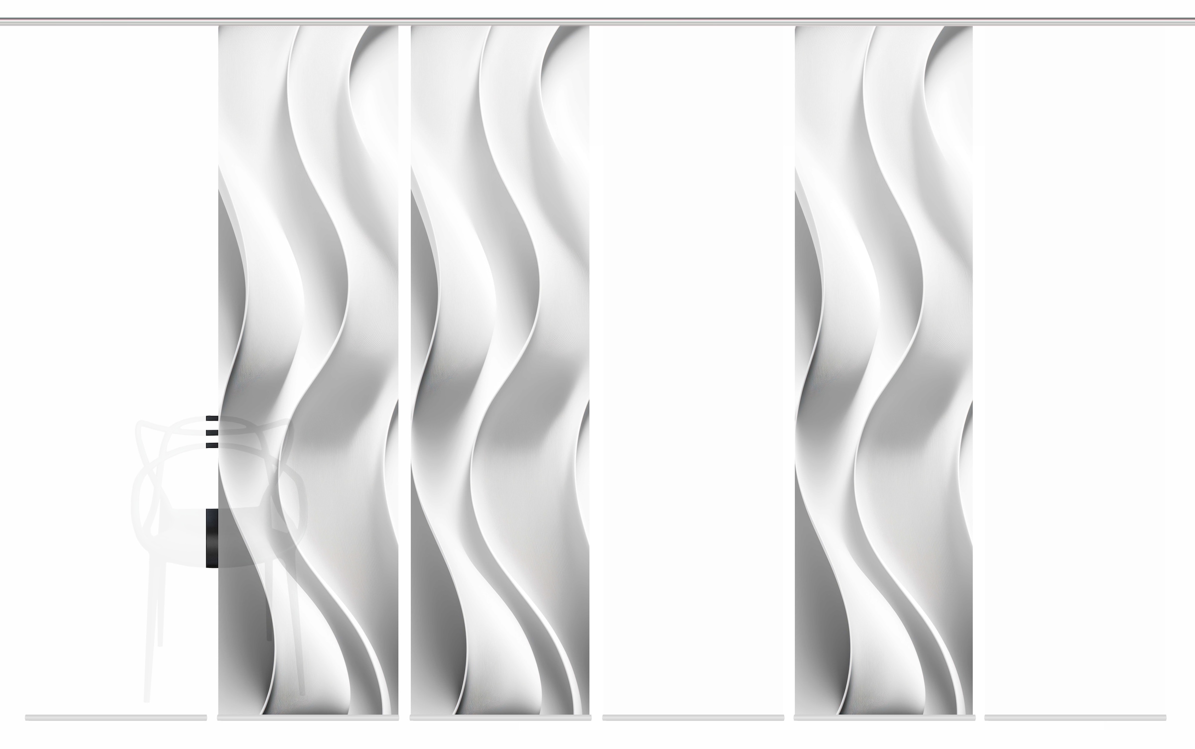 HOME WOHNIDEEN Schiebegardine »JAIR« Paneelwagen 6 Stk. tlg. SCHIEBEVORHANGSET,SEIDENOPTIK,DIGIDRUCK