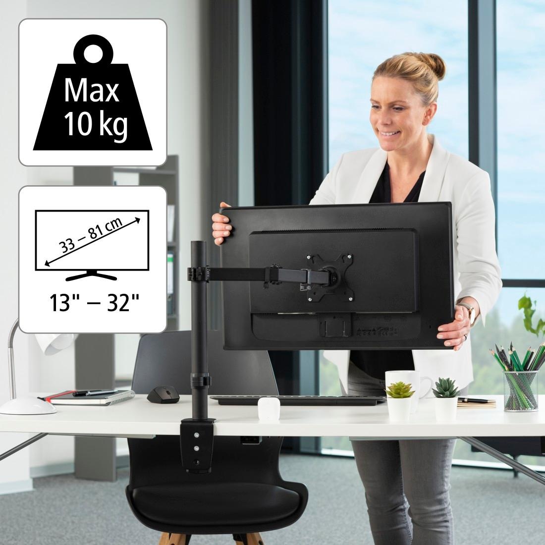 Hama Monitor-Halterung »Bildschirm Halterung, ausziehbar, 13"-32" Monitorarm schwenk-/neigbar« bis 81 cm Zoll