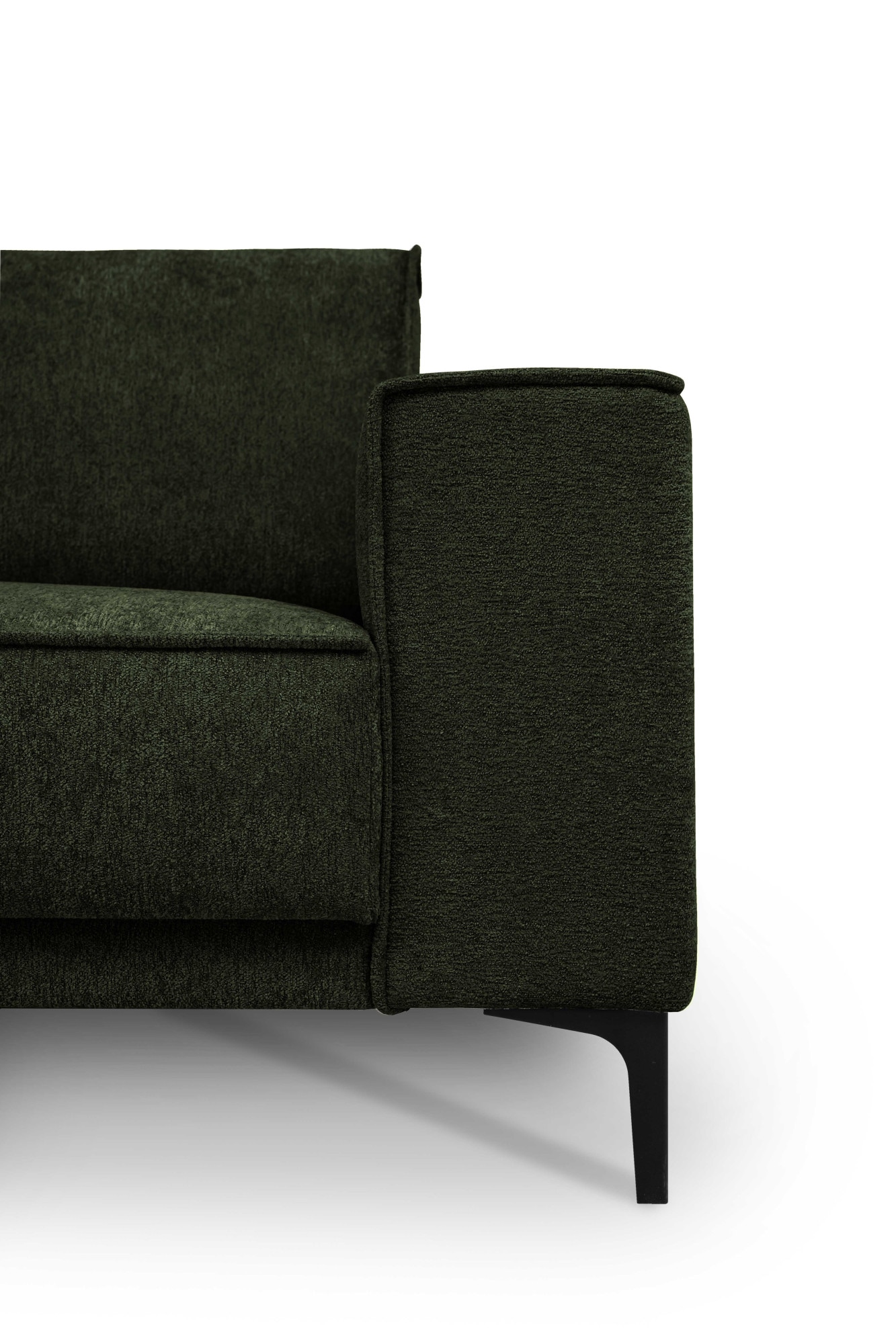 Places of Style Ecksofa »Polsterecke Oland, Struktur, Flachgewebe, Luxus-Microfaser, Boucle«, L-Form, 289 cm, Wellenunterfederung, Skandi-Design, Metallfüße
