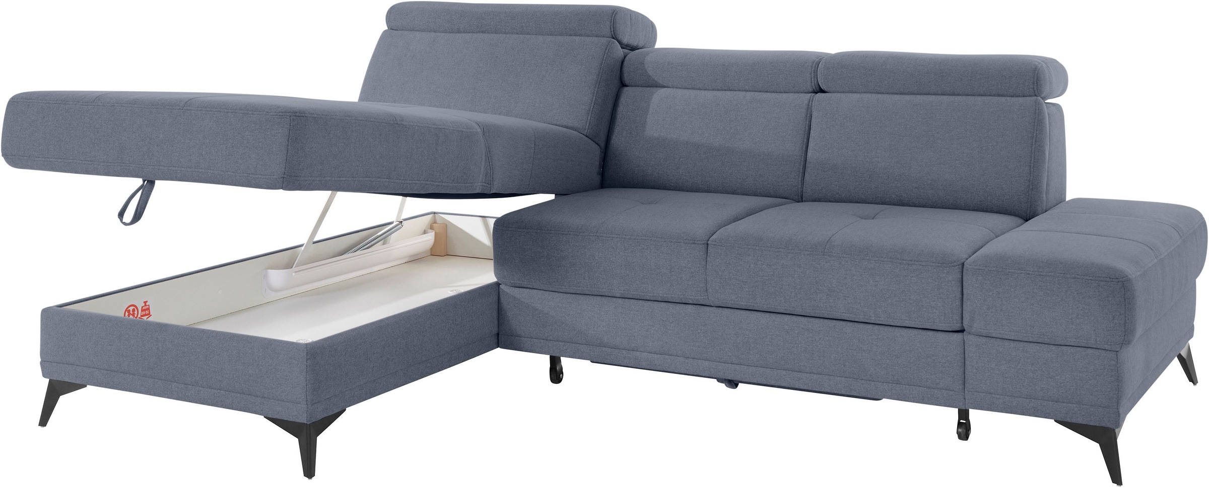 INOSIGN Ecksofa »Cardiz L-Form«, inkl.Kopfteilverstellung und Federkern wahlweise mit Bettfunktion