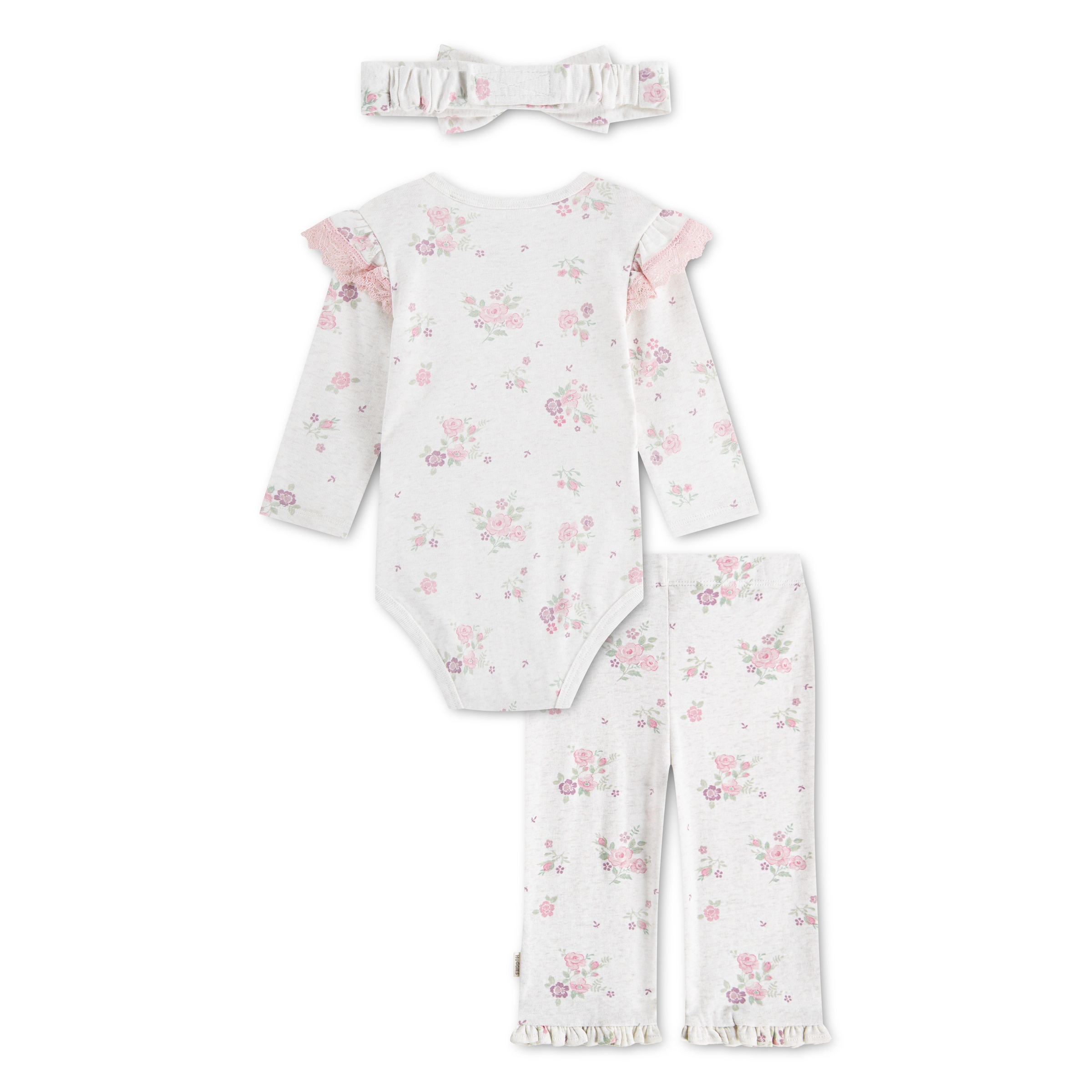 HUGGIES babywear Body & Hose »HUGG PANT SET + ATTACHMENT« Set, 3 mit passendem Haarband, floraler Alloverprint - for Girls