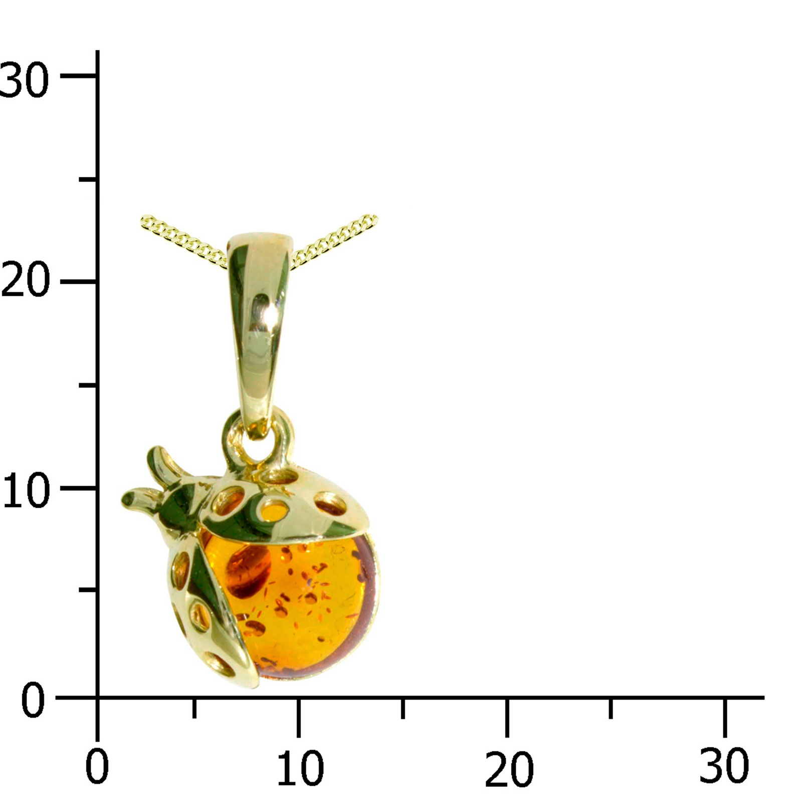 OSTSEE-SCHMUCK Kette und Anhänger Set »- Marienkäfer - Gold 333/000 - Bernstein«